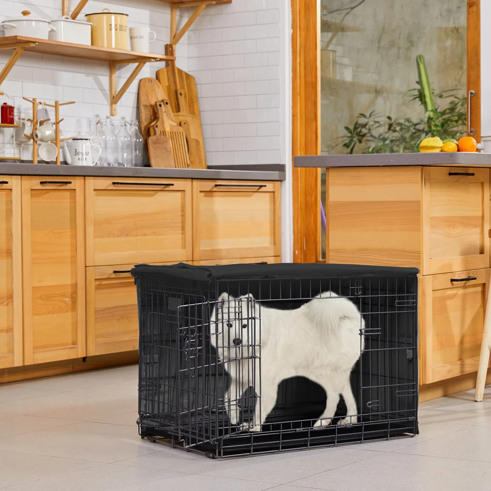 X-ZONE PET Copertura per gabbia per cani a doppia porta, in poliestere, per cani da compagnia (adatta per casse metalliche da 24, 30, 36, 42, 122 cm)