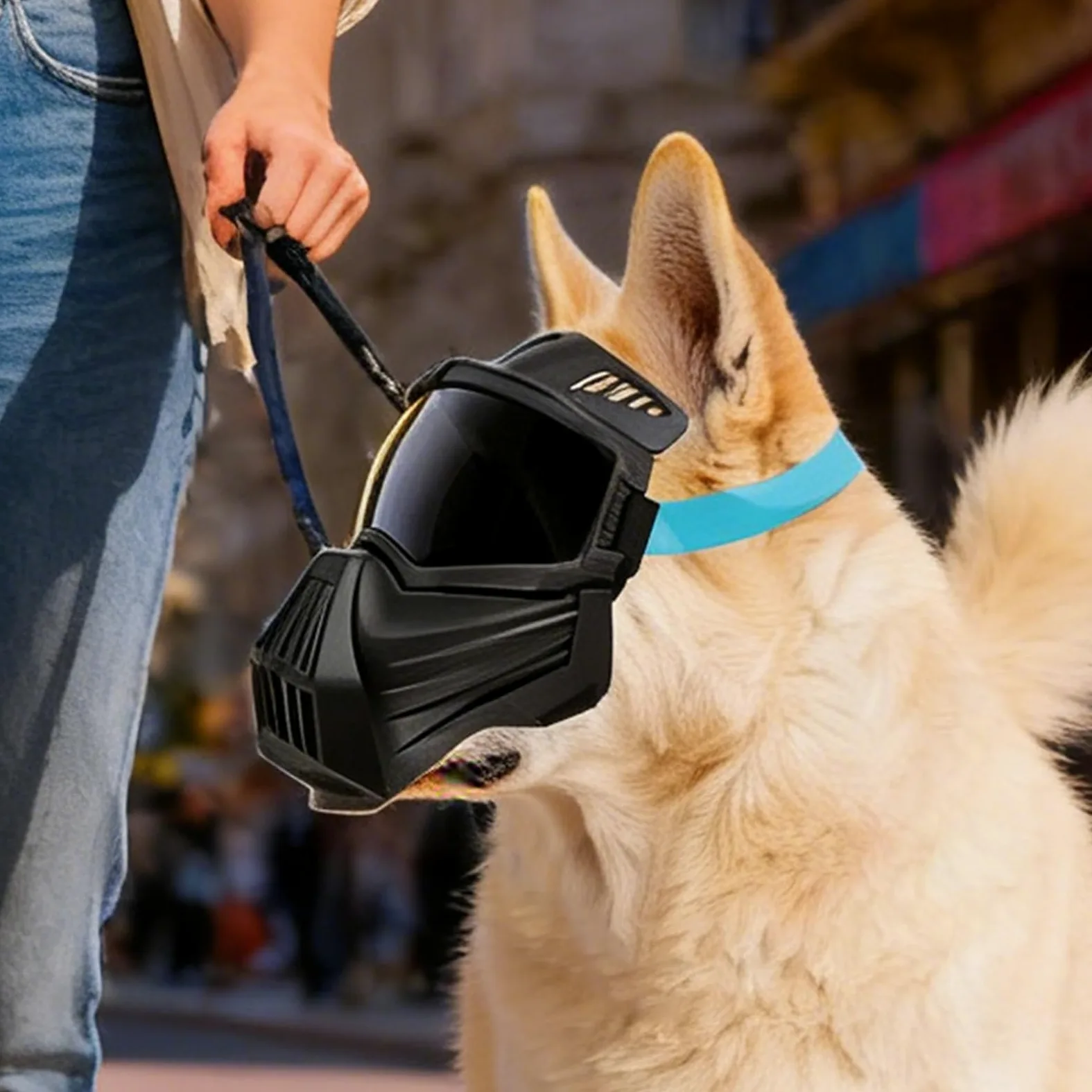Occhiali Protettivi per Cani Occhiali Antiappannamento con Parabocca | Occhiali da Sole Regolabili Antivento e UV per Cani per Addestramento e Campeggio Taglia Media e Grande Copertura