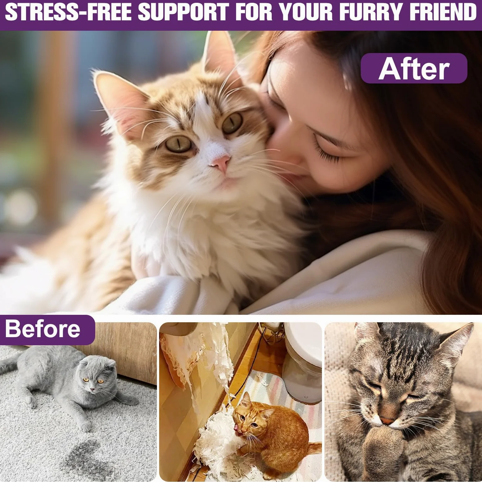 Kit Diffusore di Feromoni Calmanti per Gatti – 2 Diffusori + 4 Ricariche, Riduce l'Ansia e l'Urminazione Inappropriata, Ideale per Traslochi, Temporali e Nuovi Ambienti, Blu | Formula sicura e naturale, senza farmaci Riproduce feromoni calmanti della madr