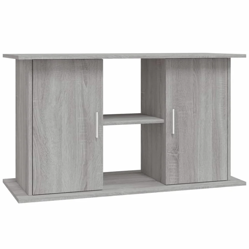 Homgoday Mobiletto per acquario con scomparti e ripiani, Acquario o terrario, Mobiletto per acquario, Tavolo per acquario, Supporto per acquario, Terrario, Grigio Sonoma 101x41x58 cm, Materiale legno