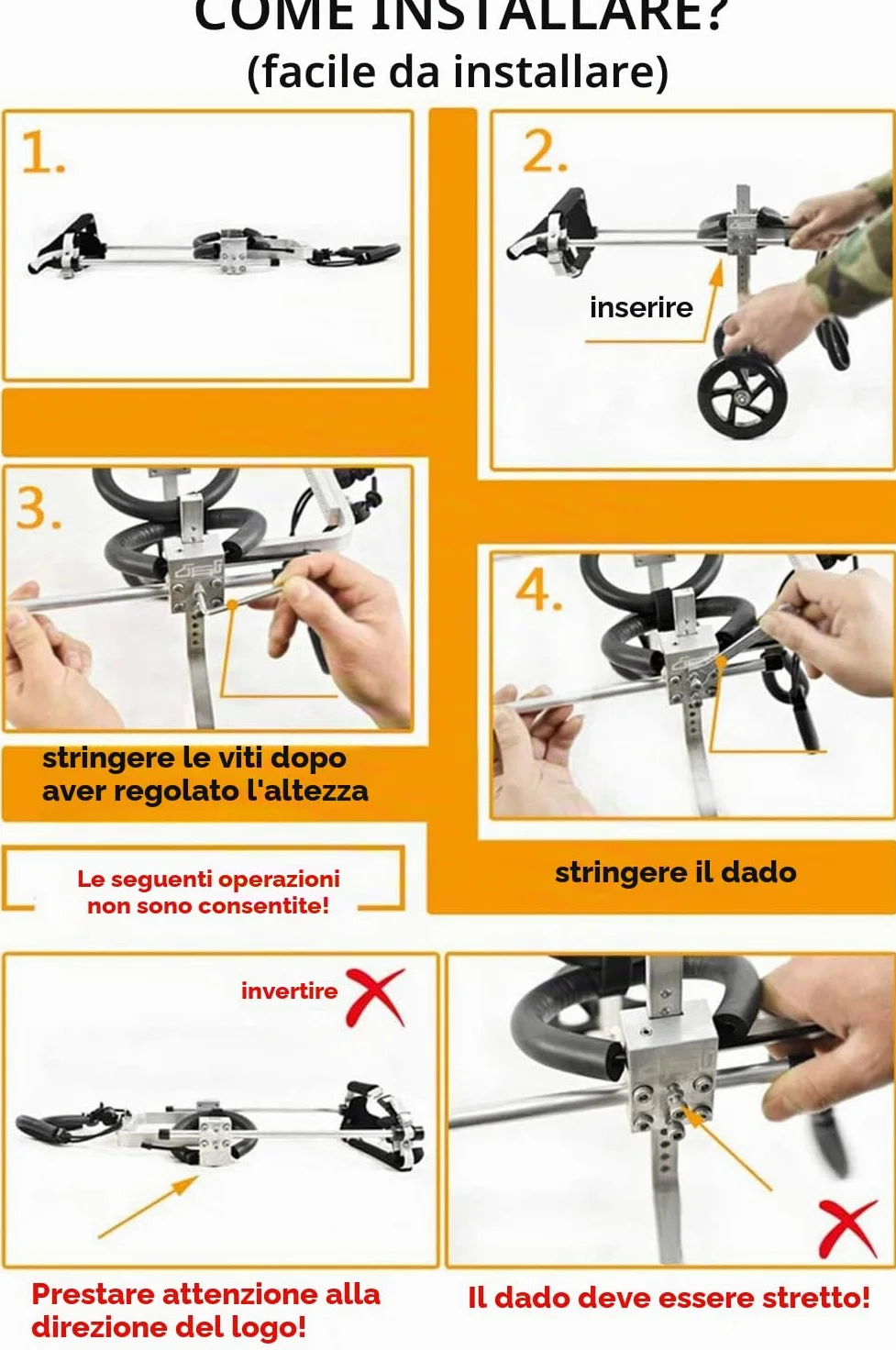 Carrellino per Cani Disabile Gatto Coniglio Cuccioli Ferito, per La Riabilitazione delle Zampe Posteriori E dei Piedi di Cani E Gatti Disabili di Peso Inferiore A 1.5 kg