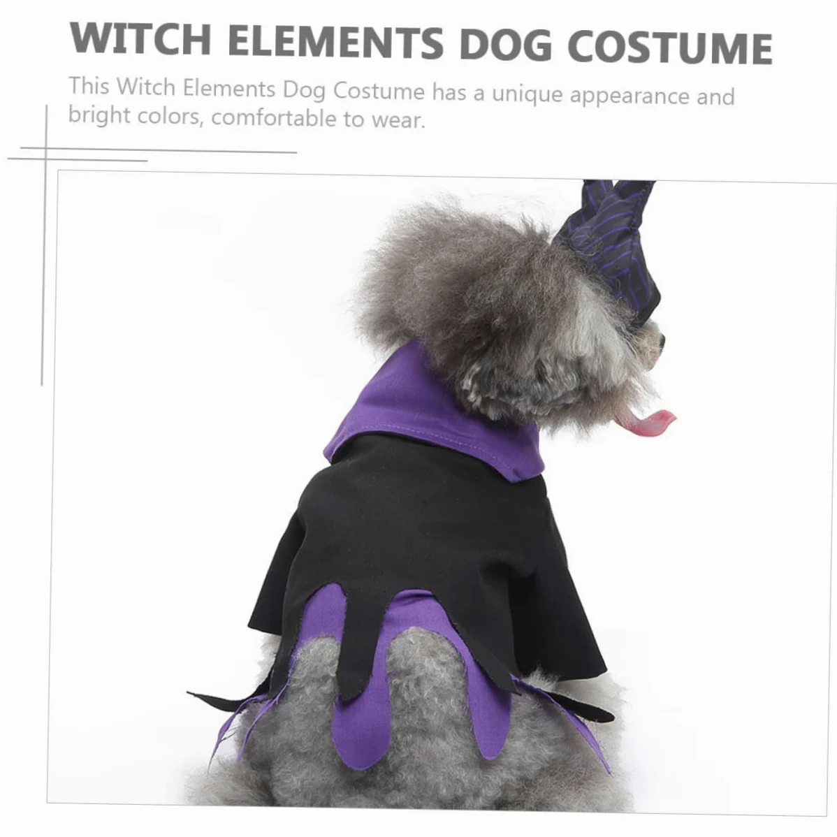 Mipcase 2sets Costume Per Cani Con Elementi Da Strega Abbigliamento Cosplay Per Feste Di Halloween Veste Divertente e Unica Per Cani e Gatti Materiale Traspirante e Confortevole