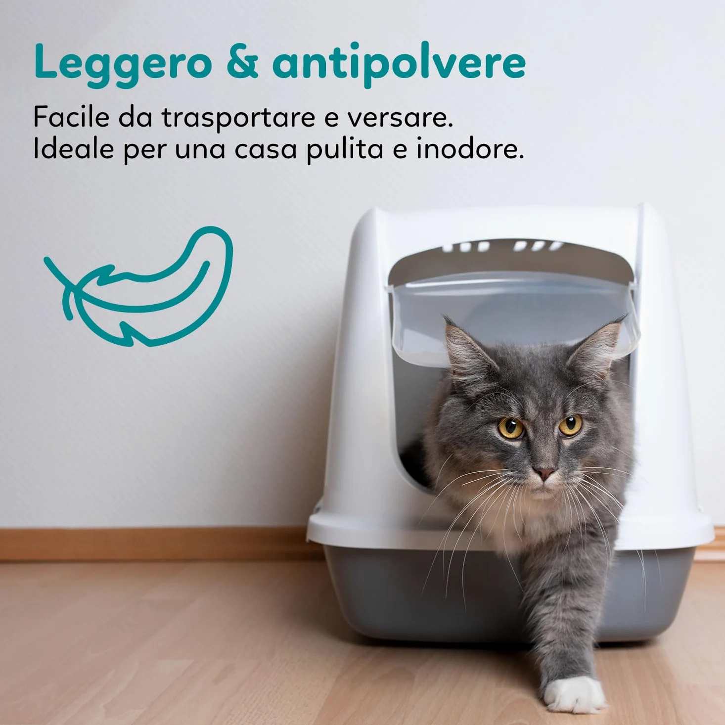 Lettiera per gatti al silicio Aqpet Friends Catty 6x5L (30L) – cristalli di gel di silice profumo talco – ultra assorbente, antibatterica, anti odore e senza polvere