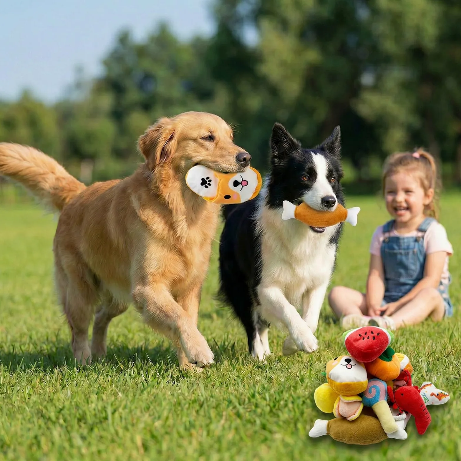 Set di 30 giocattoli per cani che scricchiolano, assortimento di giocattoli di peluche per cani, cuccioli di animali domestici, giocattoli da masticare per cani, con sonaglio, per dentizione