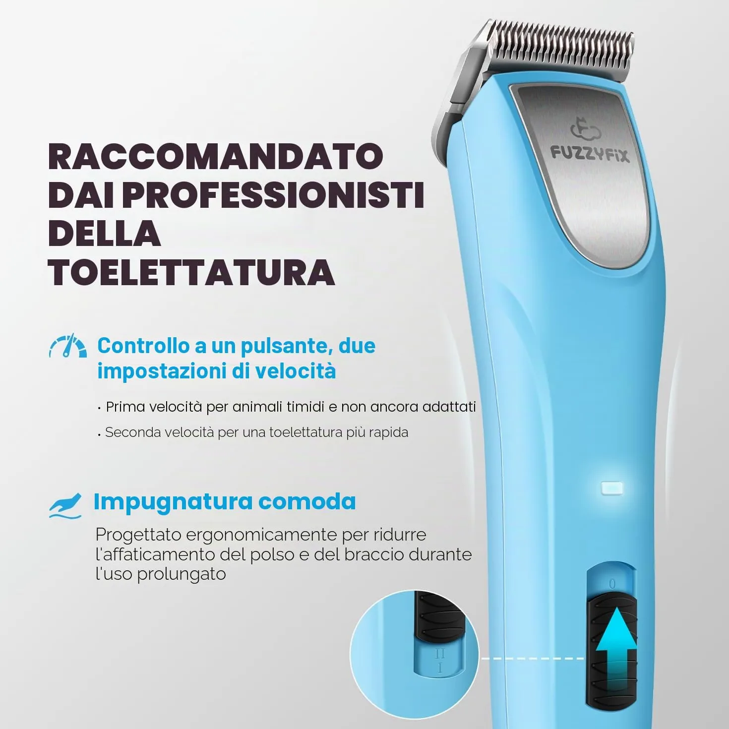 Tosatrice per Cani Professionale,Tosatrice a 2 Velocità Design Ergonomico per Cani e Gatti, Tosatrice per Peli di Animali Spessi, Lunghi e Ricci