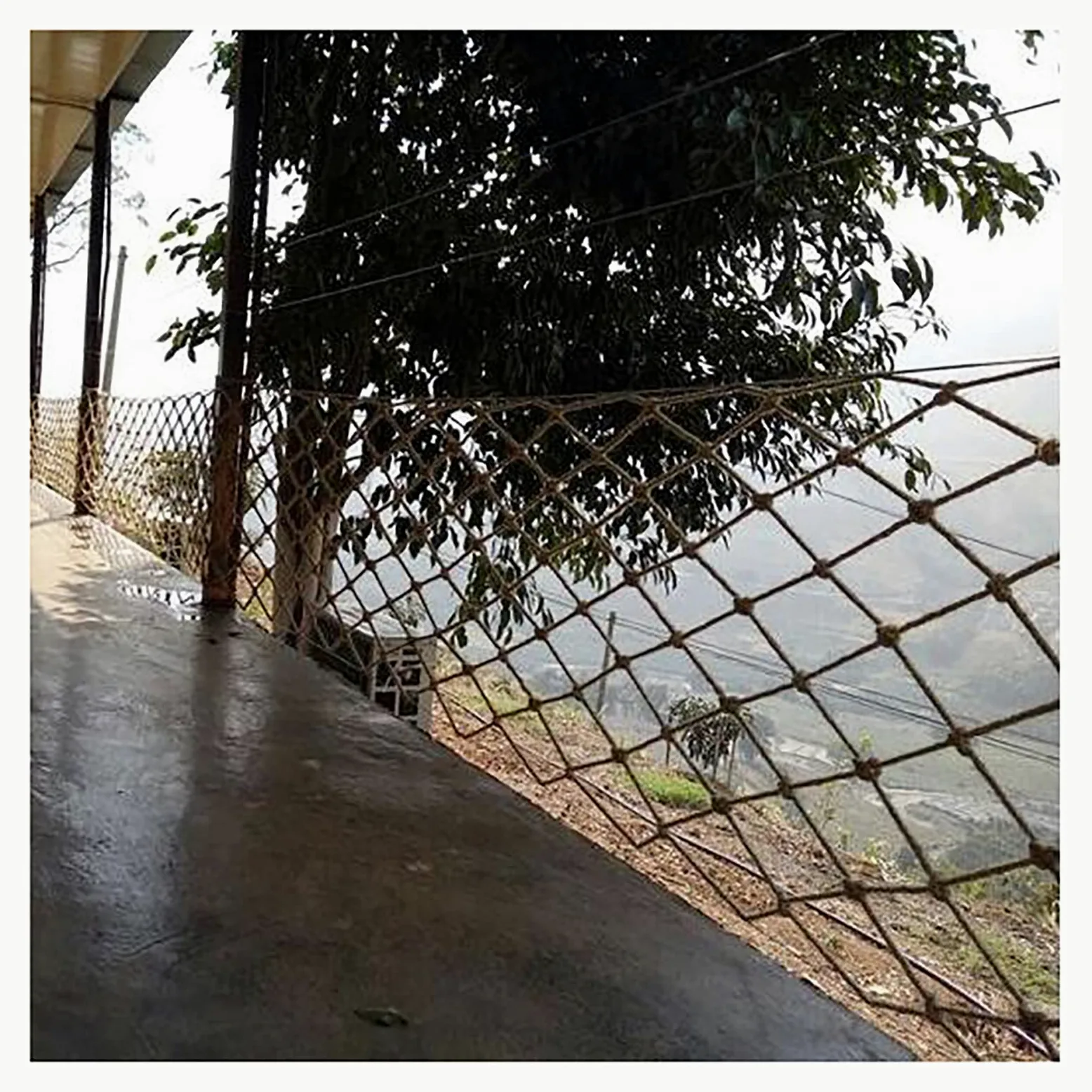 Rete da arrampicata all'aperto per bambini e adulti, rete di sicurezza anticaduta con scala in corda di carico, 6 mm, rete in iuta e canapa (dimensioni: 3 x 5 m)