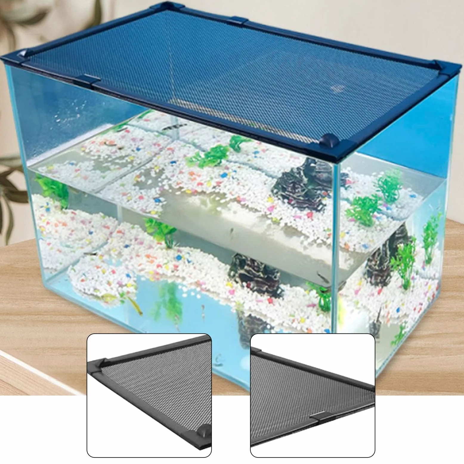 Sharplace Copertura per Acquario, Attrezzatura Fai da Te, Facile da Installare, Protezione, Accessori Pratici, Rete Protettiva, Rete Anti-Salto, 60x120 Cm