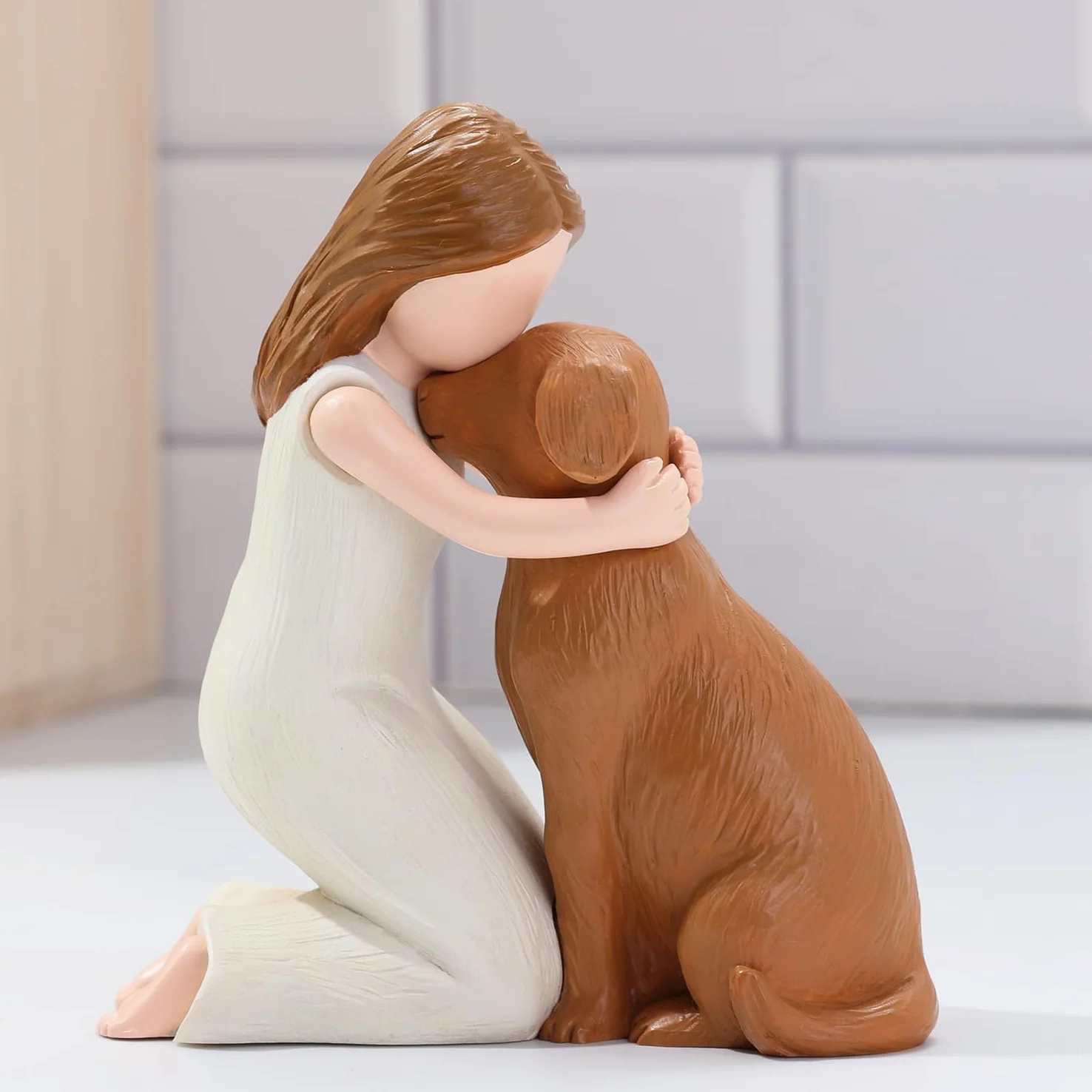 Love My Dog, statuette di angelo, regalo commemorativo dell'amicizia, scolpite a mano, per gli amanti dei cani