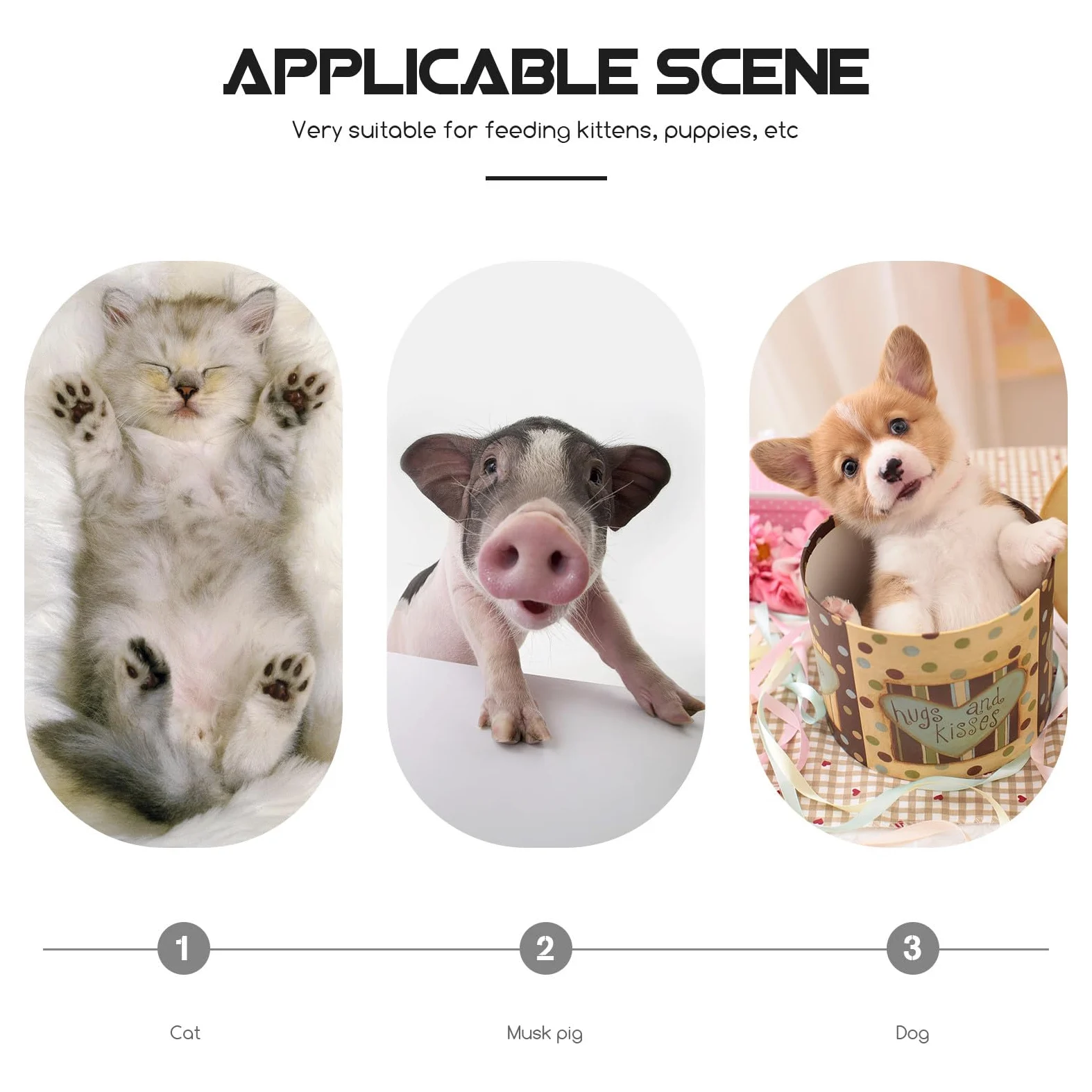 IMIKEYA Biberon Accessorio per L'Allattamento e Addestramento Cuccioli in Silicone per Piccoli Animali Domestici Pasta Leggero e Facile da Pulire