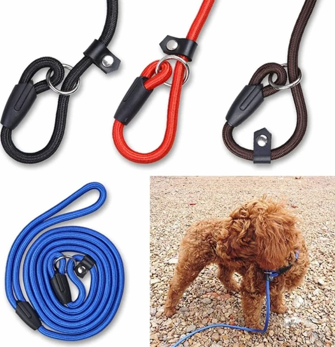 Morbido Guinzaglio Per Cani Guinzaglio Per Cani Da Compagnia Corda Per Addestramento Regolabile In Nylon Per Cinghia Per Per Trazione Imbracatura Per Antiscivolo Flexi(Black,8MM*140CM)