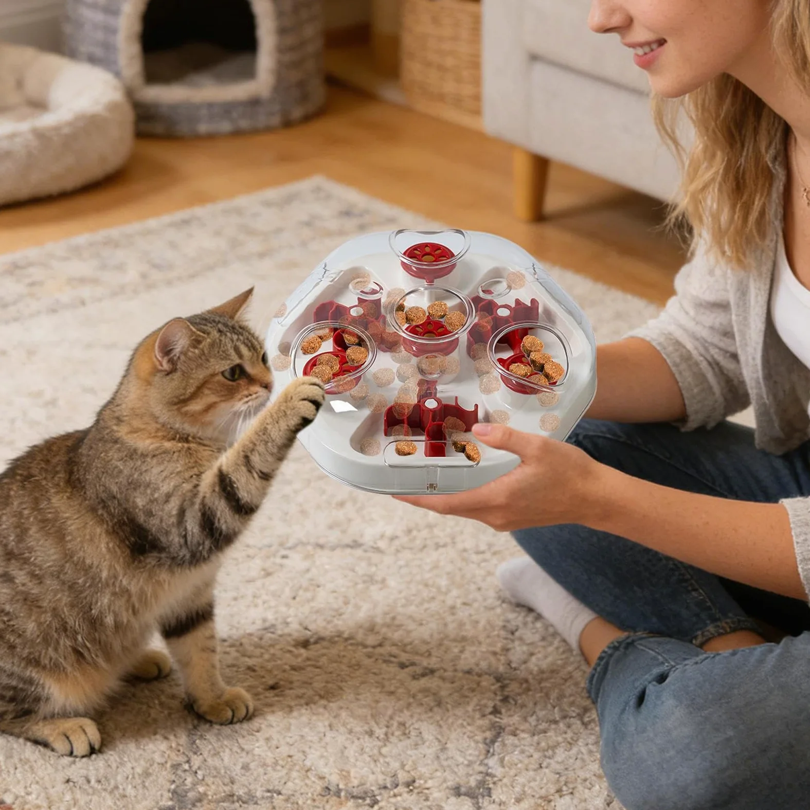 Giocattolo Puzzle Per Cani Mangia Lento Con Fori Per Bocconcini | Distributore Interattivo Per Addestramento Dentizione Masticazione Domestico Anti Noia Stimolazione