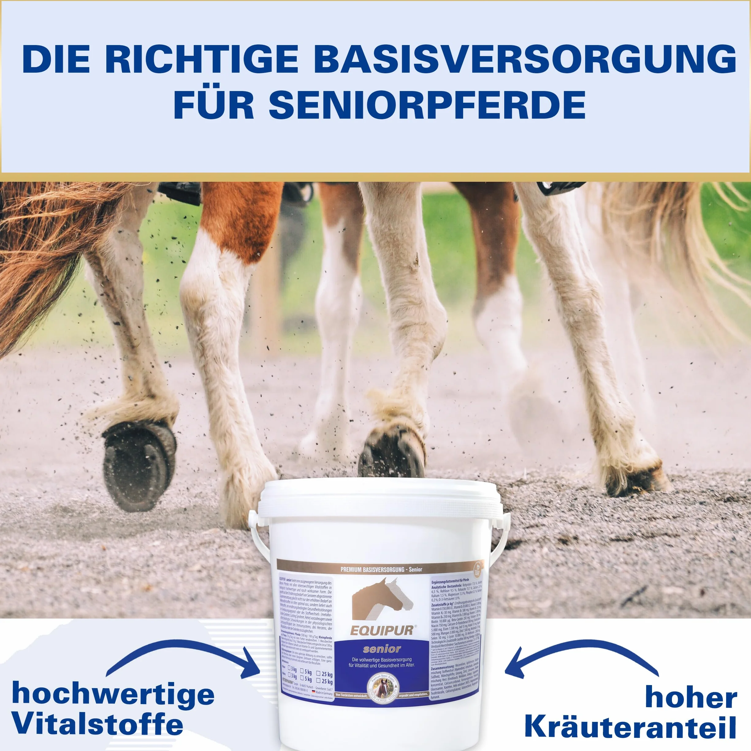 EQUIPUR Senior (polvere) 5 kg | Mangime minerale per cavalli anziani (cavalli seniori) | oligoelementi legati organicamente |