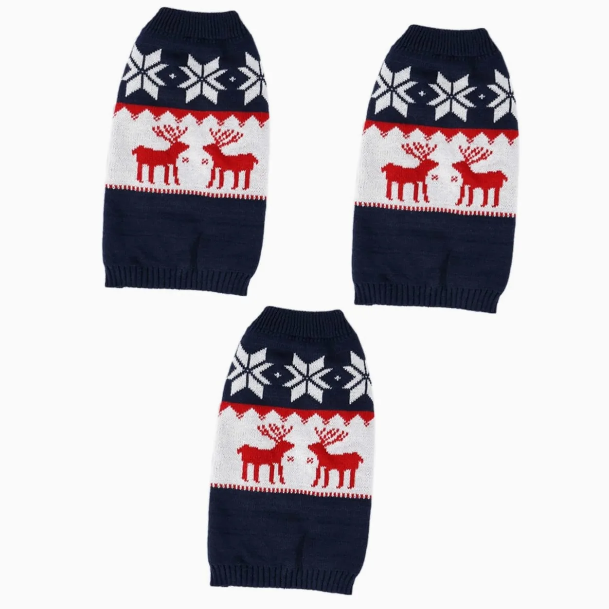 FRCOLOR 3pezzi Maglione Invernale Per Animali Con Motivo Renna Cappotto Caldo Per Cani e Gatti Per Festività Natalizie