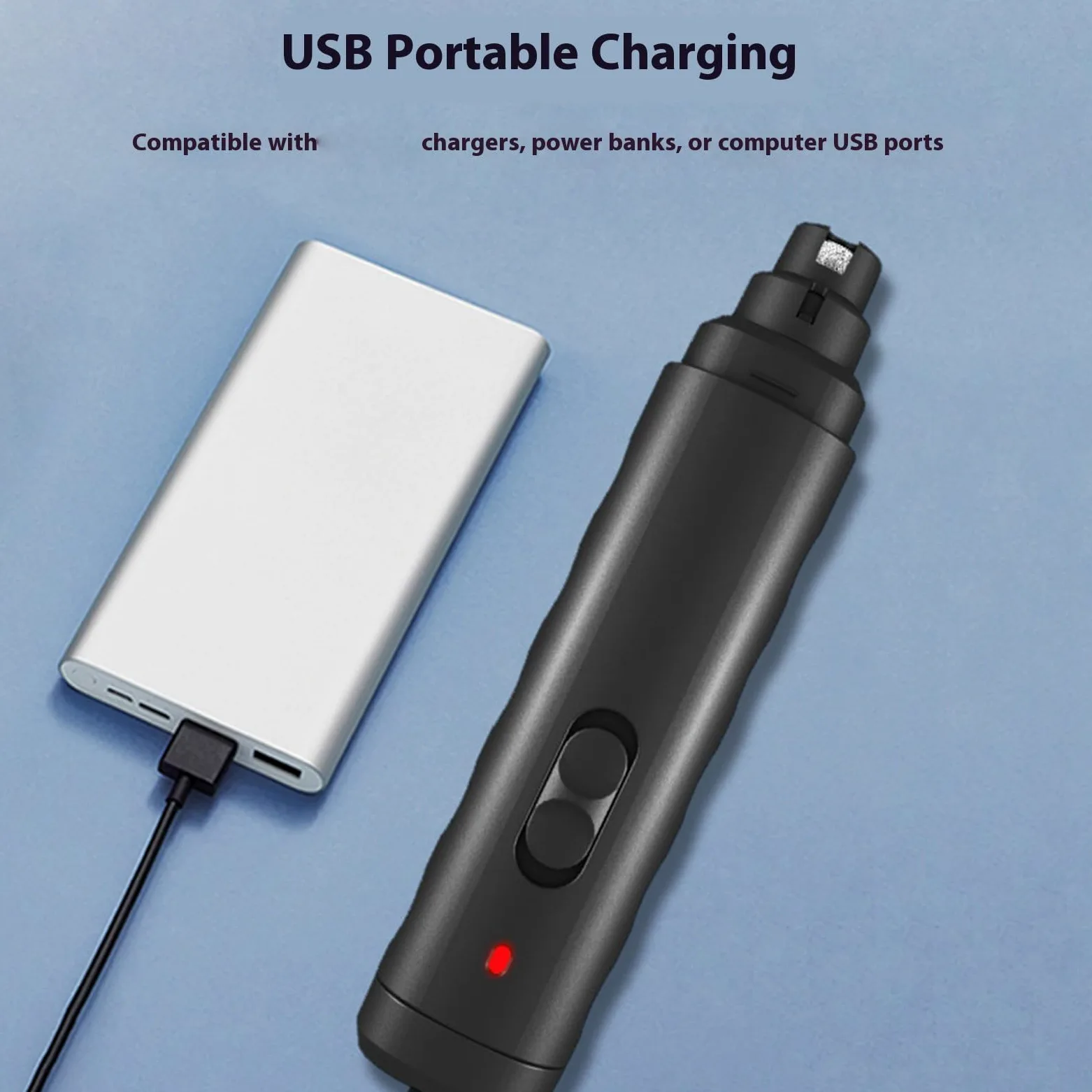 USB Ricaricabile Chiodi Del Cane Trimmer 2 Modalità di Regolazione Silenzioso Unghie Grinder Per Pet Uso quotidiano Gatti Efficiente Grooming Strumento Cane Nail Trimmer