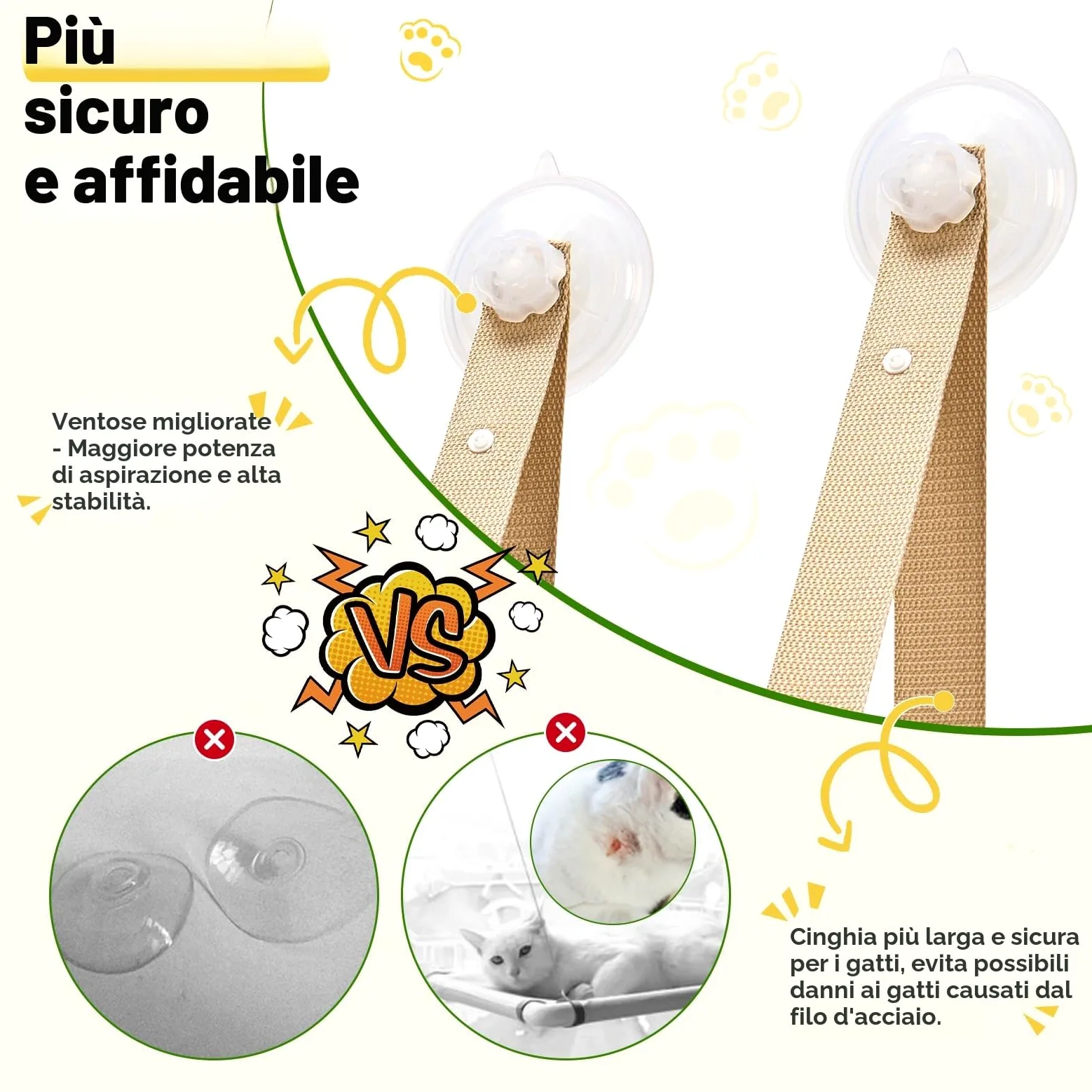 CATISM Amaca pieghevole per gatti fino a 20 kg, rinforzata con ventosa forte, lavabile, traspirante, supporto per davanzale, sacco a pelo (50 x 38 cm)