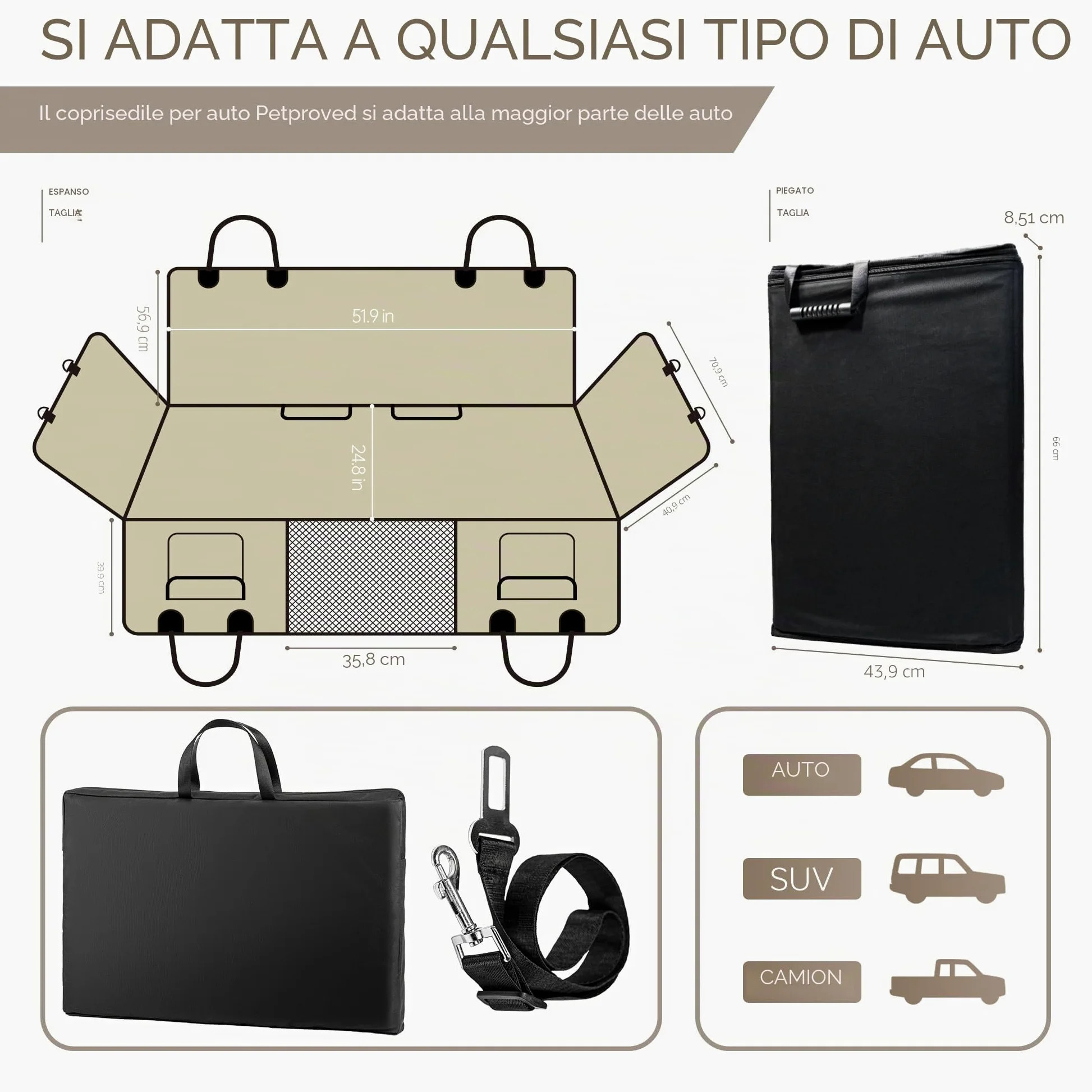 Estensore per sedile posteriore per cani, coprisedile per auto per cani resistente per sedile posteriore e masticatore aggressivo, grande copertura per sedile auto con fondo rigido per cani, amaca per