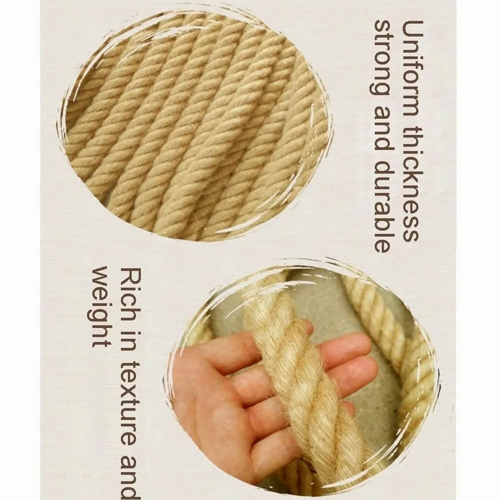 Generico Rete di Sicurezza per Arrampicata per Bambini - Spago di Iuta Decorativo per Allenamento all'aperto, Spessore 8 mm, 1x4 m (3,28x13,12 Piedi) - Ideale per Aree Gioco e Decorazioni murali di s