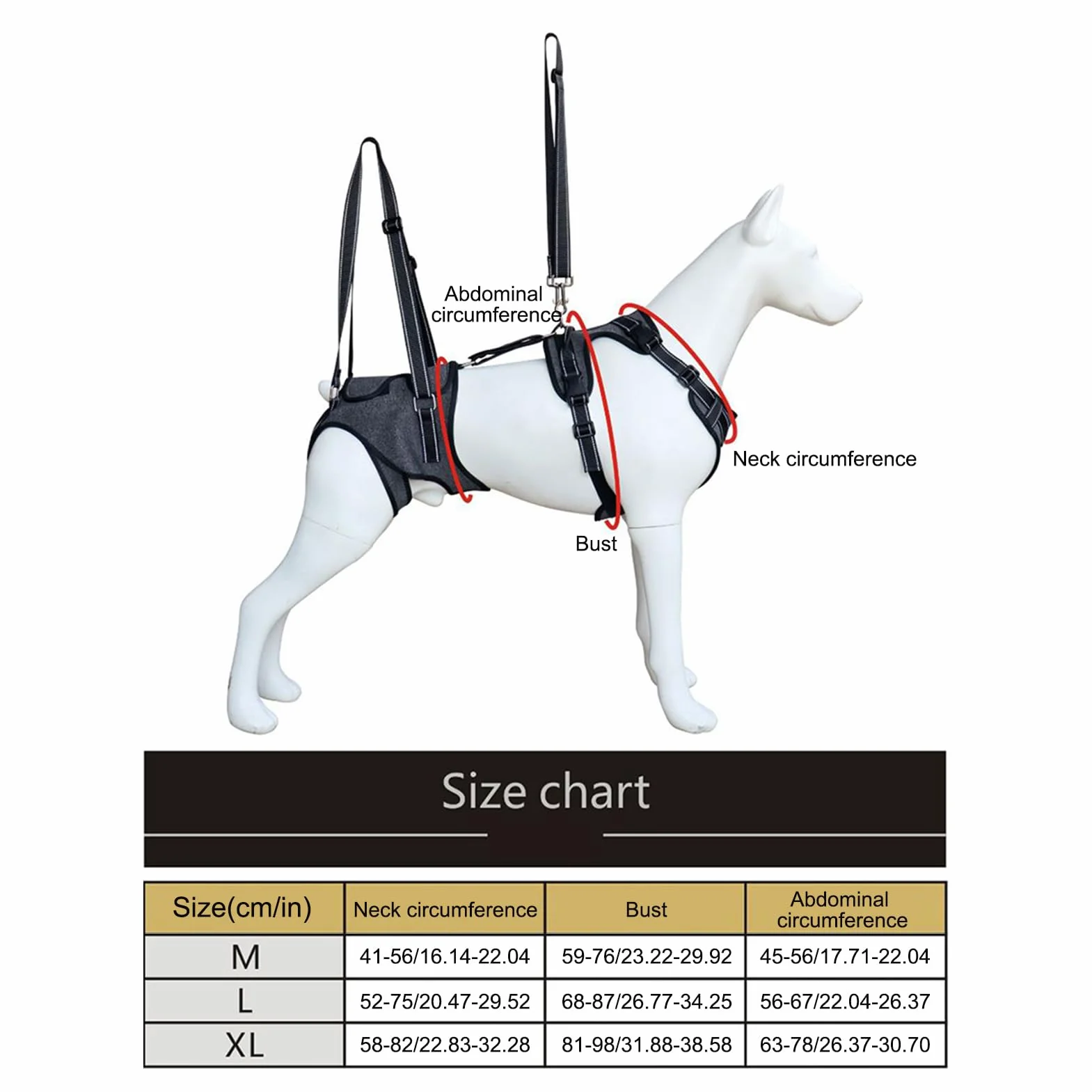 Imbracatura A Corpo Intero Per Sollevamento Cani Pettorina Regolabile | Gilet assistenza mobilità cani con maniglia Riabilitazione Addestramento Uscite Veterinario Scale