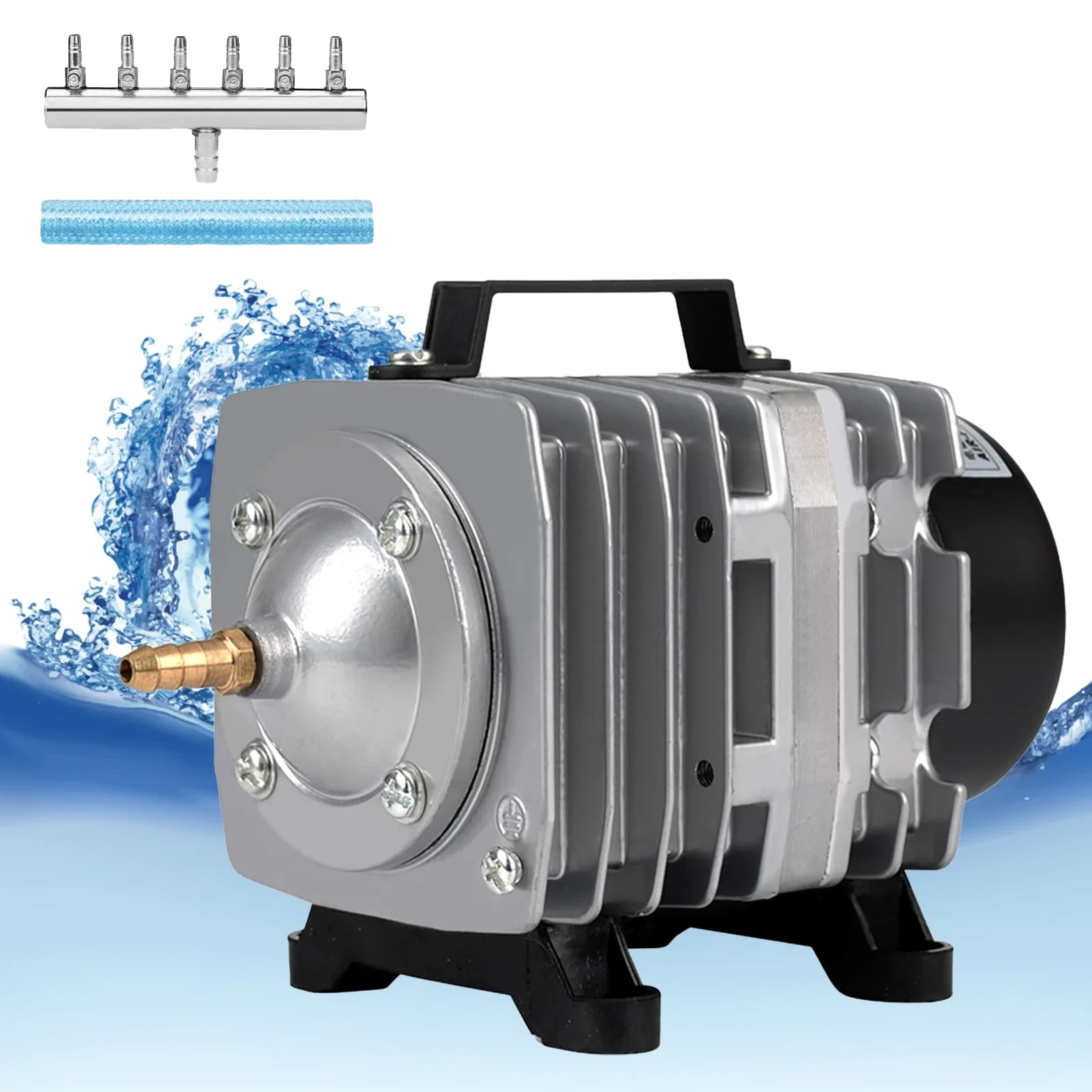 Kulife FUMAK Pompa ad aria per acquario, pompa ad aria per acquario, pompa ad aria per acquario, aeratore per laghetto, pompa di aria idroponica, pompa di aria commerciale (1000 GPH-30 W)