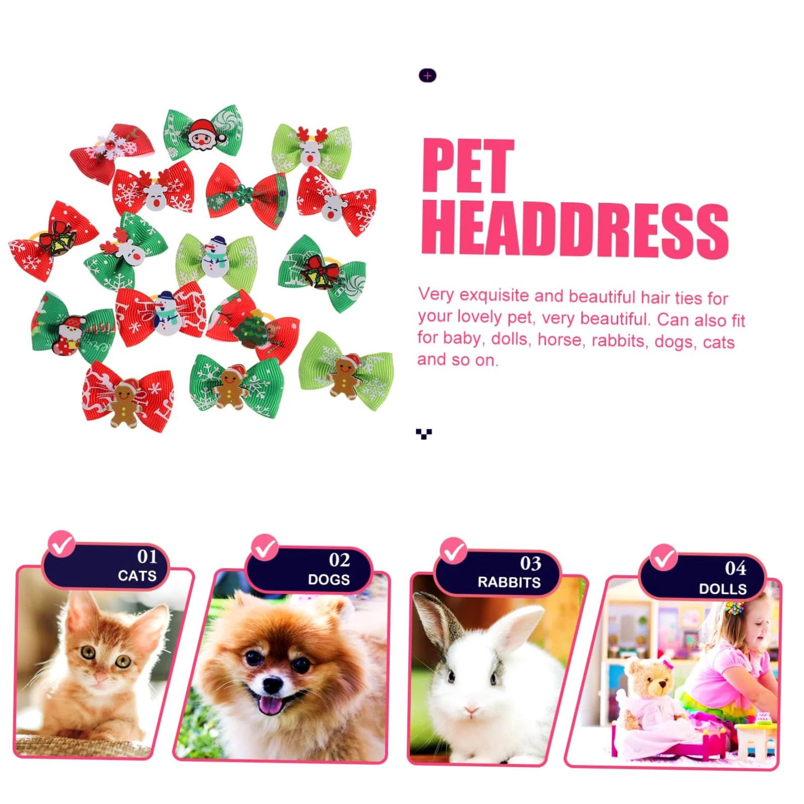 Angoily Fiocchetti per Cani Fiocchetti per Cani Halloween 300 Pezzi di di Animali Domestici Cravatta dei del Cane Mollette per Perno di della Bambola Fiocchi di di Cane Accessorio dei per