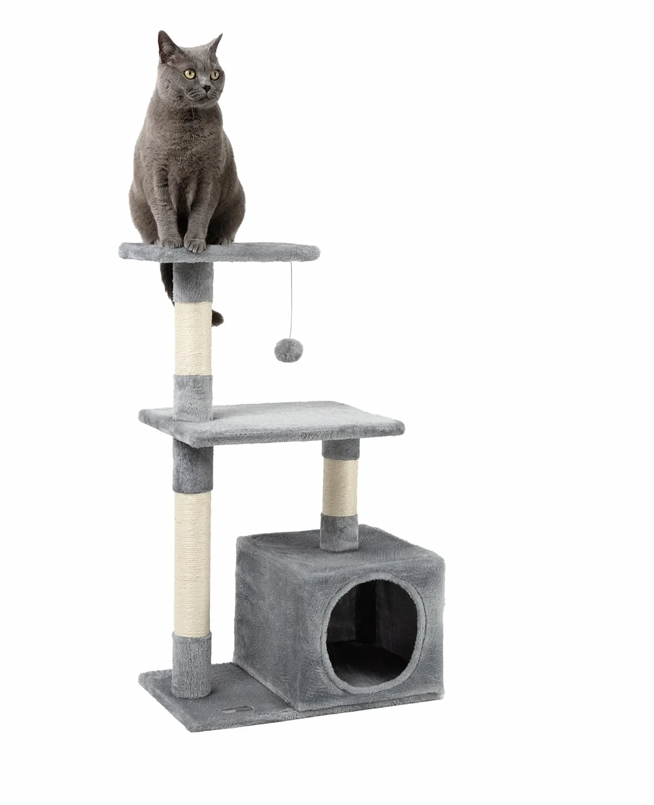 lionto Tiragraffi per Gatto Albero Tiragraffi Gatto Gioco Giocattolo Gatti Altezza 85 cm, Grigio Chiaro