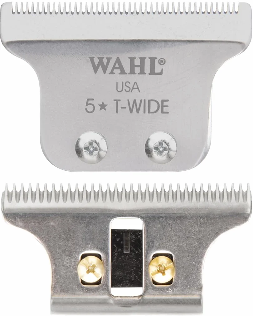WAHL Detailer T-wide Blade, 0.4mm, regolazione a 0, affilatura di precisione, lame di ricambio, lama di ricambio per rifinitore, 5-Star Detailer, Cordless Detailer Li
