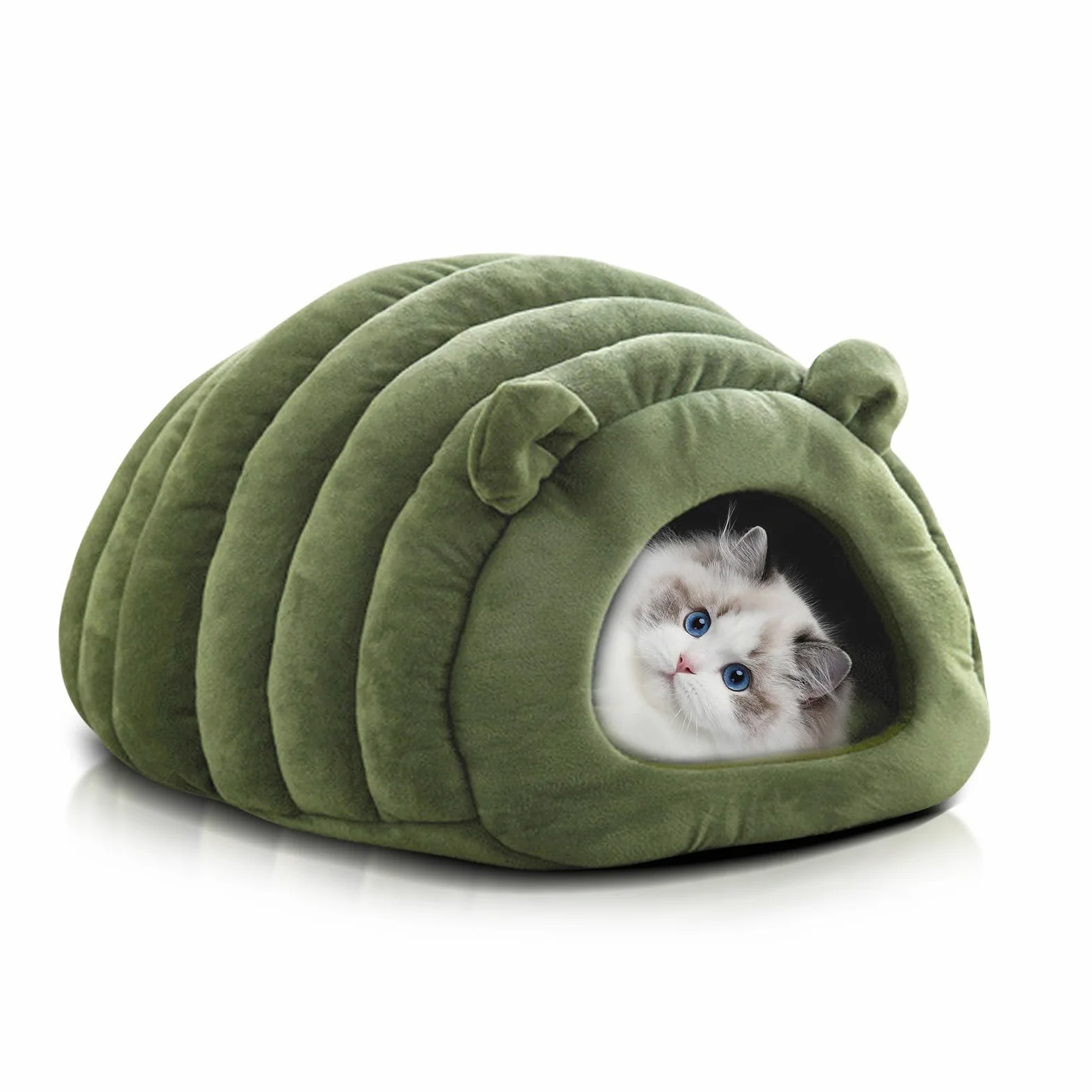 PETCUTE Cuccia per Gatti,Letto per Gatti per Interni,Cuccia Semichiusa per Animali Domestici con Cuscino Sfoderabile,Casa Lavabile per Animali di Piccola Taglia