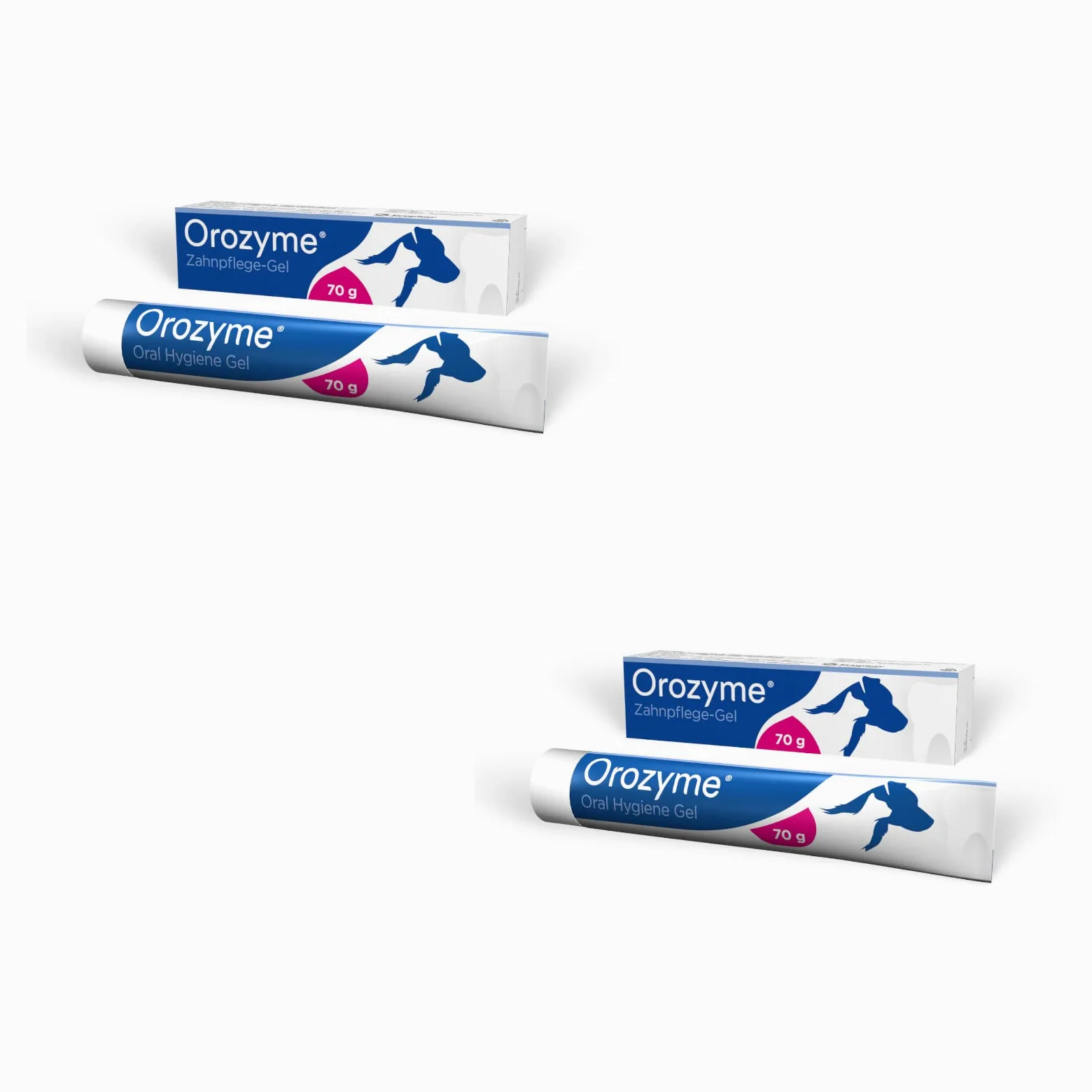 Ecuphar Orozyme Gel dentale | Confezione Doppia | 2 x 70 g | Gel dentale per cani e gatti | Per la cura quotidiana dei denti | Contro la placca, l'alitosi e il tartaro