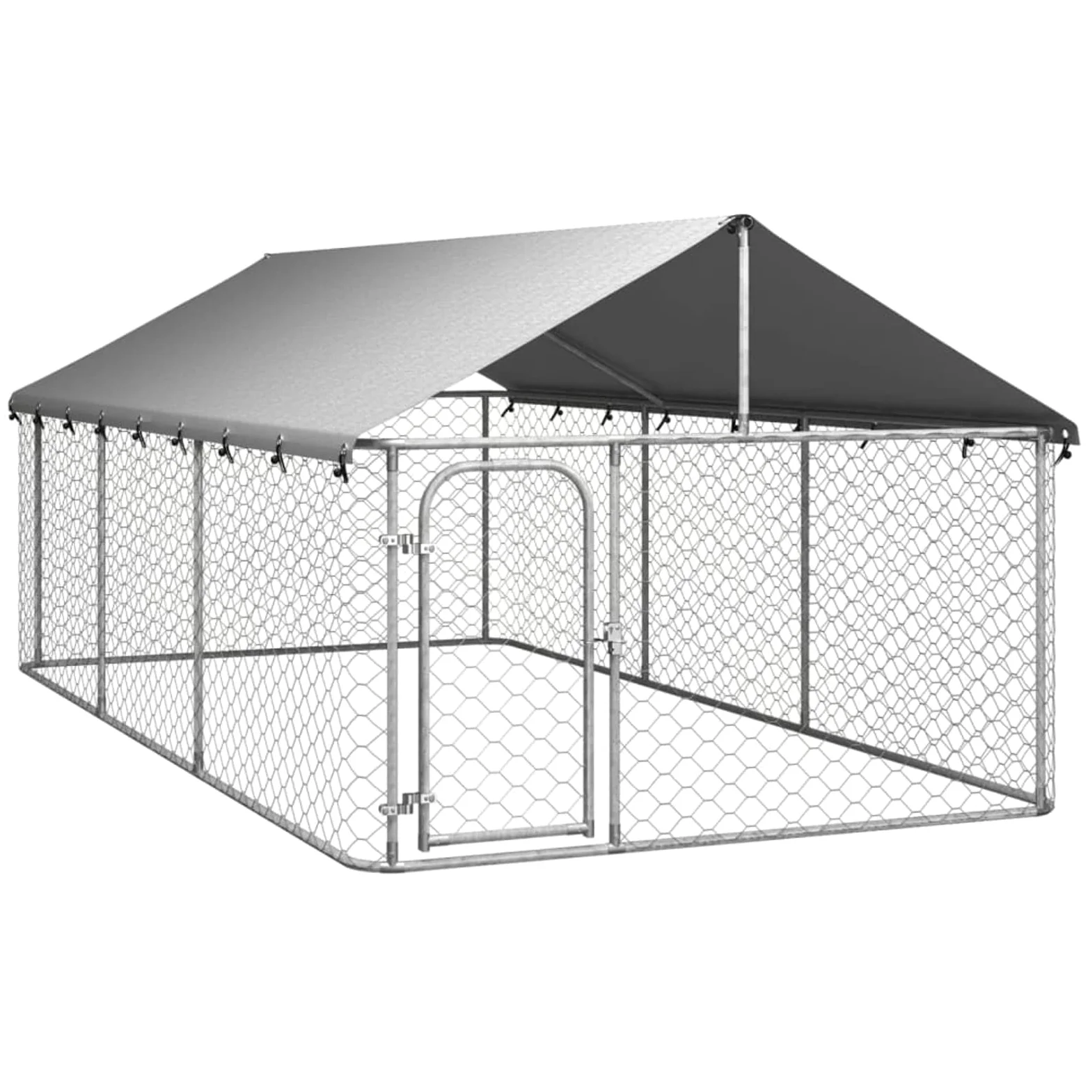Gabbia per Cani da Esterno con Tetto 400x200x150 cm
