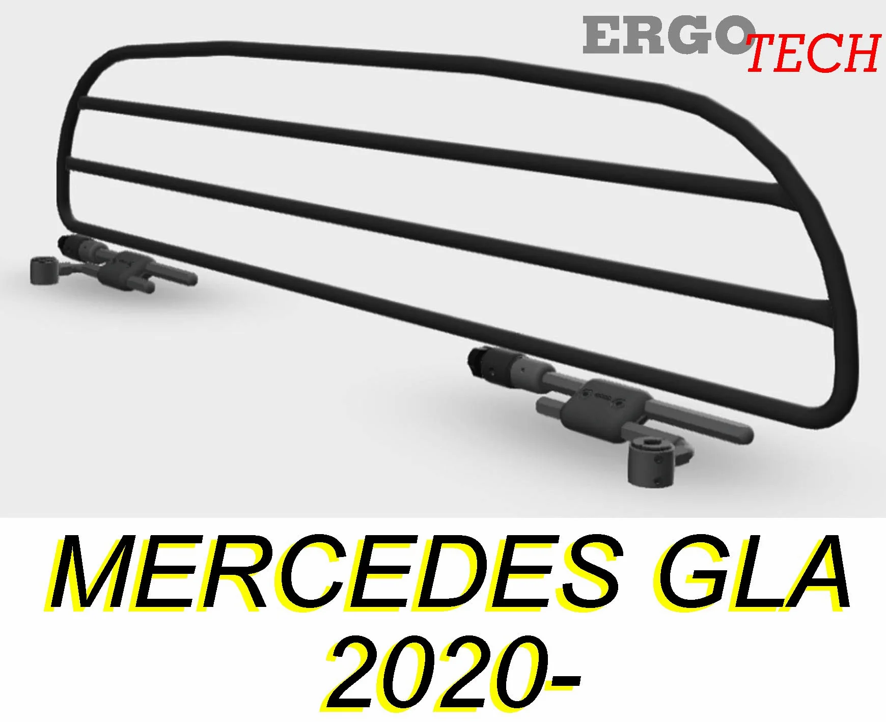 ERGOTECH Divisorio Griglia Rete Divisoria per Mercedes GLA (dal 2020 in Poi) RDA65HBG-XS, per Trasporto Cani e Bagagli