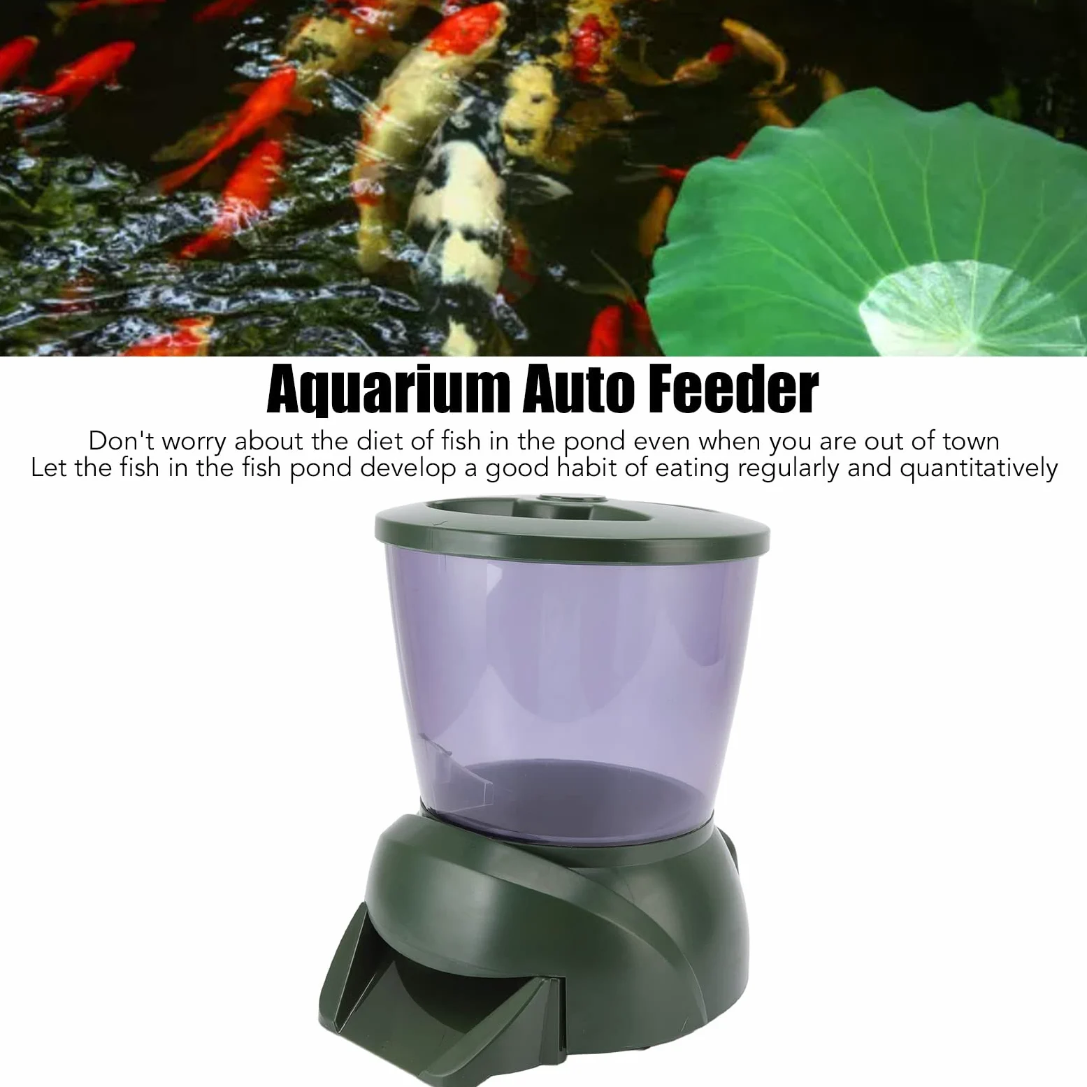 Mangiatoia per Pesci D'acquario da 4,25 Litri, Distributore Automatico di Cibo per Pesci per Acquario per le Vacanze, Display LCD Elettrico Dispenser Automatico di Cibo per Pesci da Laghetto Alimentat