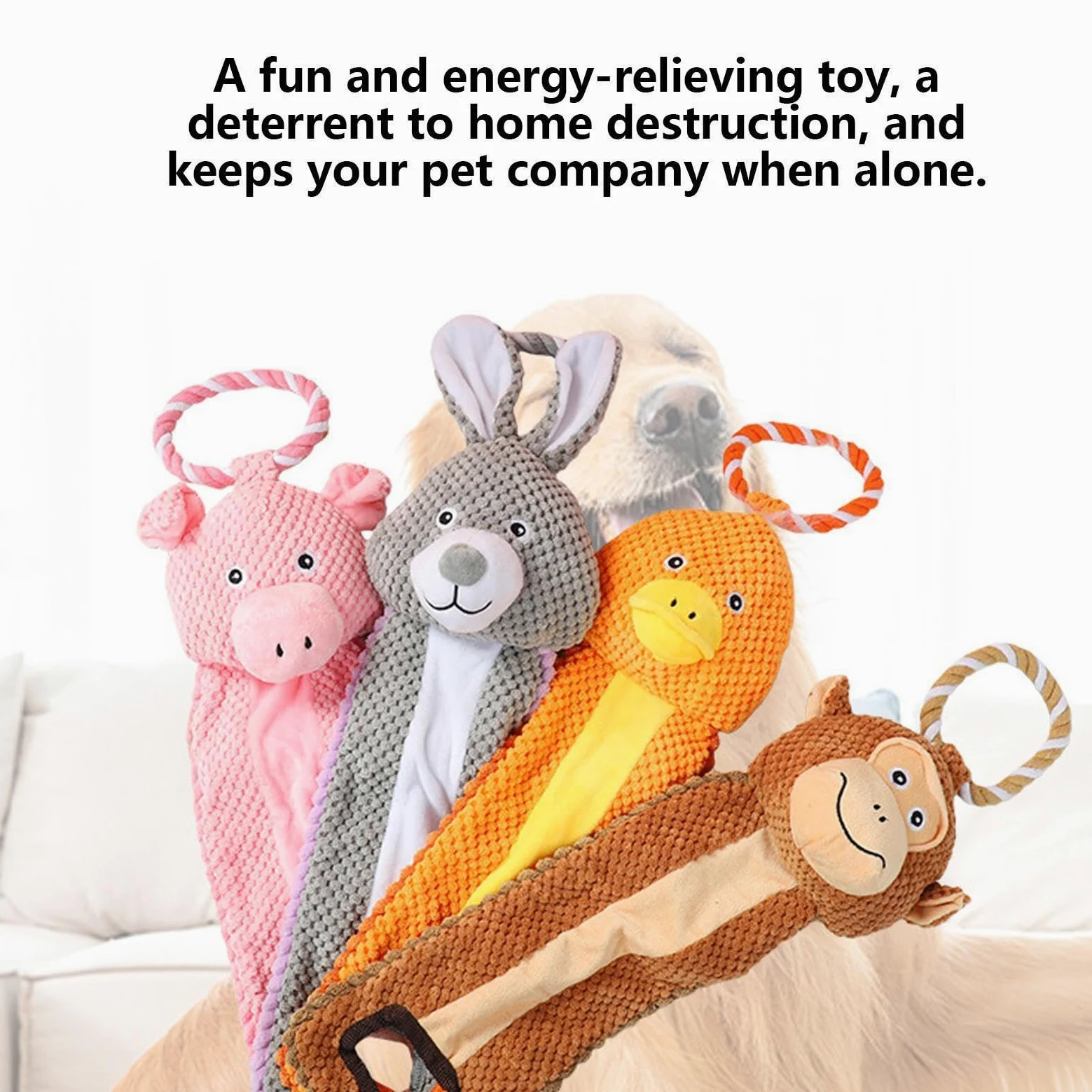 Giocattoli per cani squittisti - Set di 4 per animali domestici | giocattoli di peluche resistenti per cuccioli da masticare - Dressage, contro la noia, casa, viaggi, auto, interni ed ex