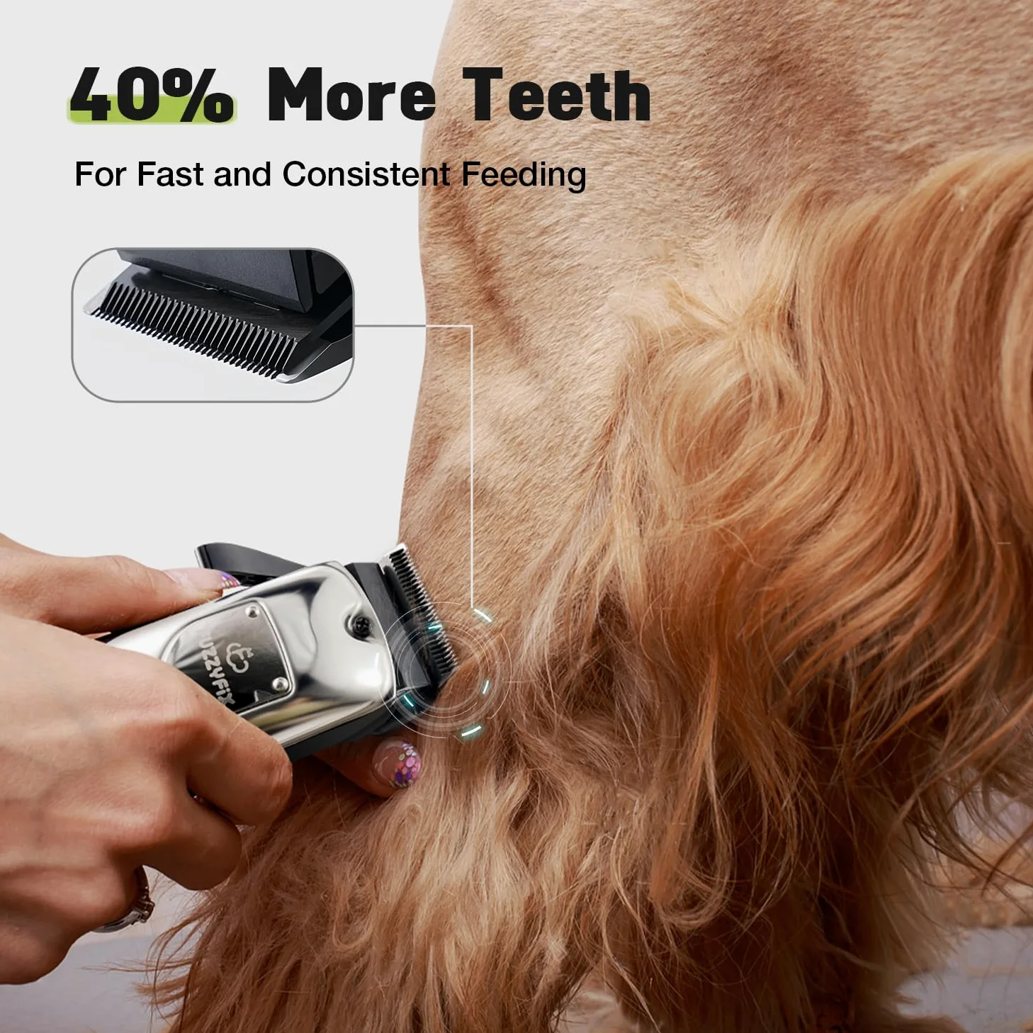 Tosatrice per Cani 4-in-1 Professionale per Cani con Pelo Folto, Ricaricabile e Silenziosa, con Custodia, Set di 1 spazzole per la cura del pelo