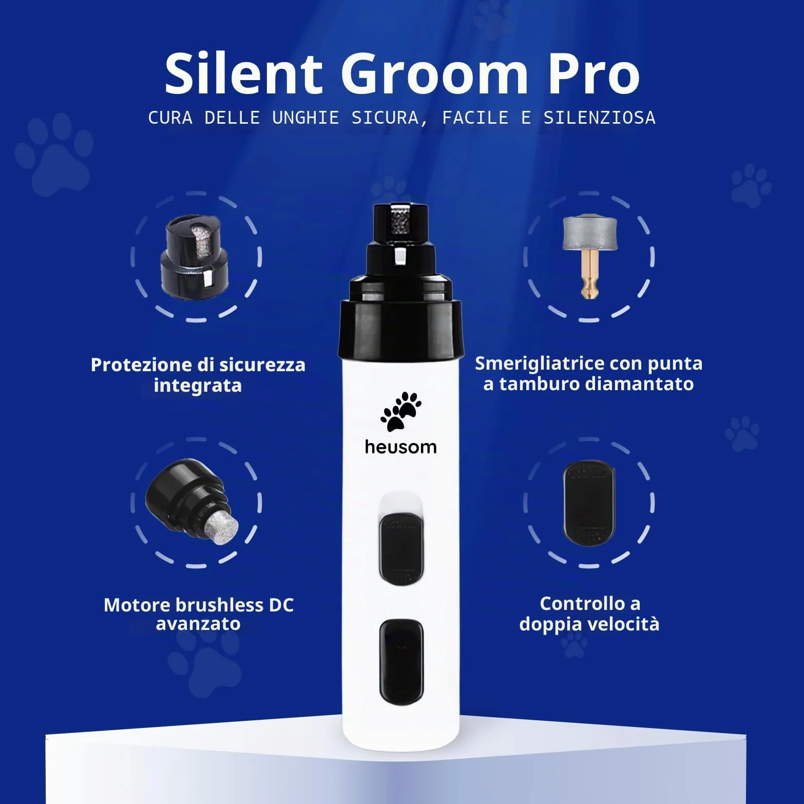 Silent Groom Pro Tagliaunghie per animali domestici | Tagliaunghie silenzioso per cani, gatti e altri animali | Toelettatura delle unghie sicura e senza stress, ideale per cani sensibili di