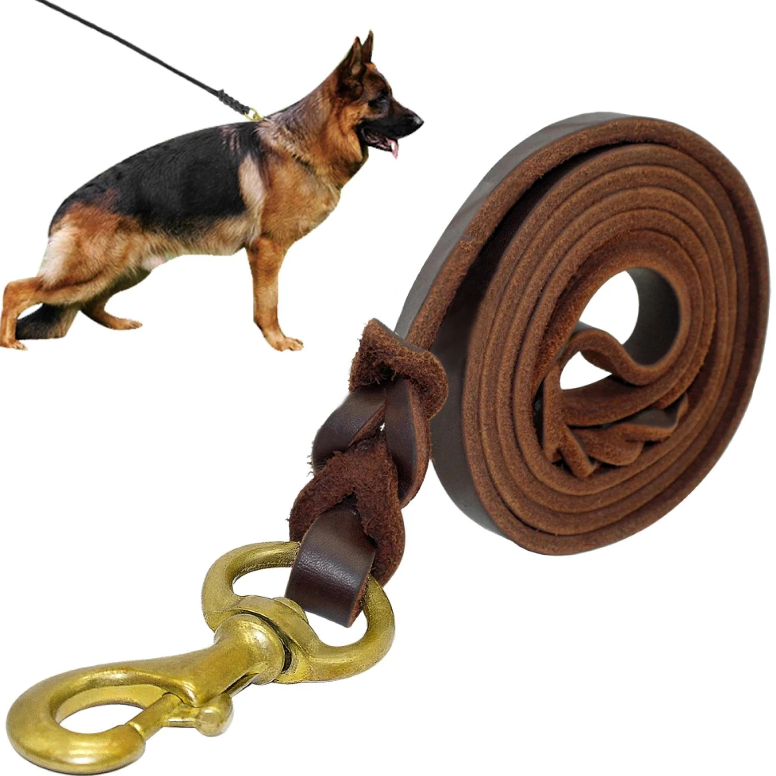 Guinzaglio per cani in vera pelle guinzaglio lungo intrecciato Pet Walking Training Guinzagli Marrone Colori Nero Per Medio Grande Pet 170 cm Marrone