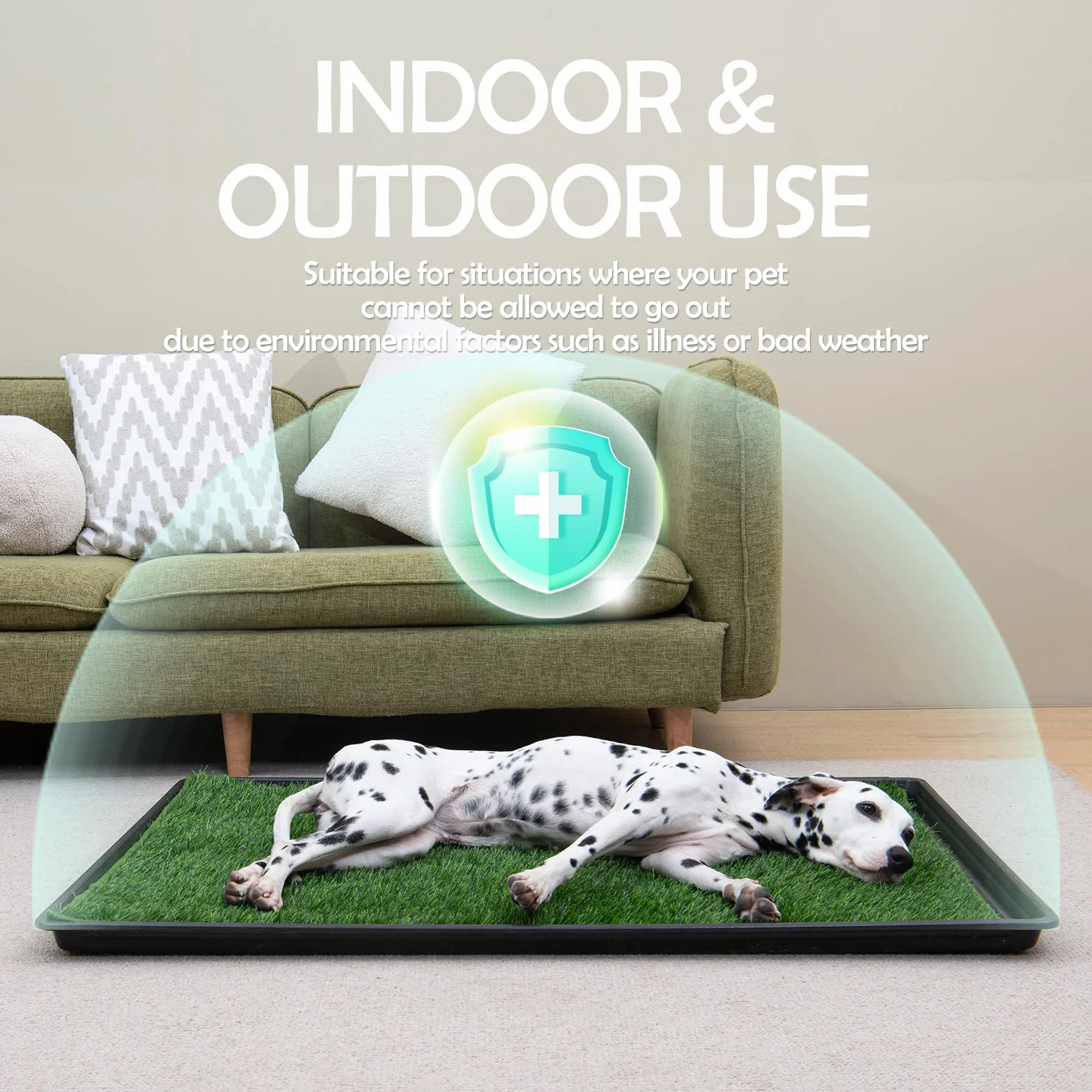 MEEXPAWS Erba artificiale per lettiera per cani, grande, 85 x 59 cm, 2 pezzi di erba finta per cani, drenaggio rapido, 2 tappetini per addestramento, vasino per interni