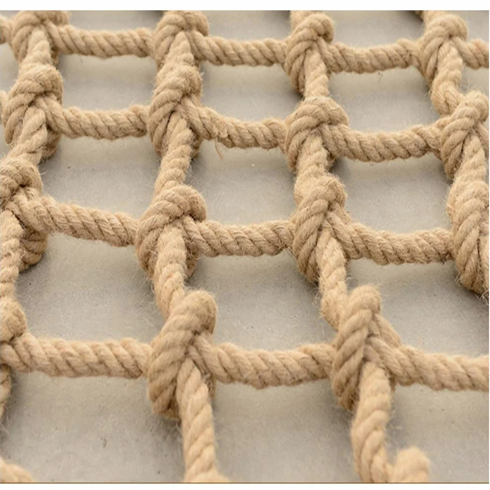 Rete in Corda di Iuta e Canapa per Arrampicata su parchi Giochi, reti da carico giganti, reti da Giardino per Esterni, Rete da Arrampicata Intrecciata Resistente per Uso Interno