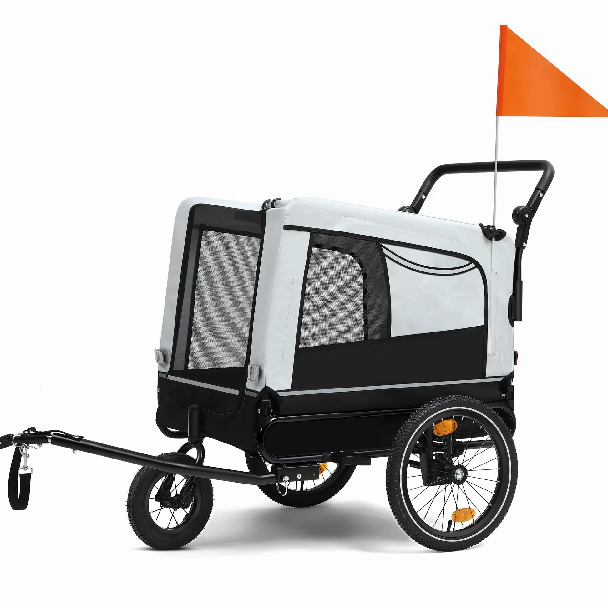 YITAHOME 2-in-1 Dog Bike Trailer with 360° Rotatable & Removable Front Wheel, Dog Stroller 600D Oxford Canvas, Dog Trailer for Bicycle, 40kg Max Reflectors & Safety Leash, Easy Transport