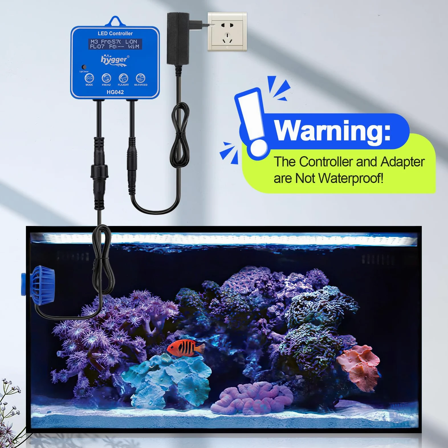 hygger 10W Potente generatore di onde per acquari, Powerhead DC magnetico, pompa di circolazione regolabile con controller esterno, per 30-90 galloni in acqua dolce e salata, 2100 GPH