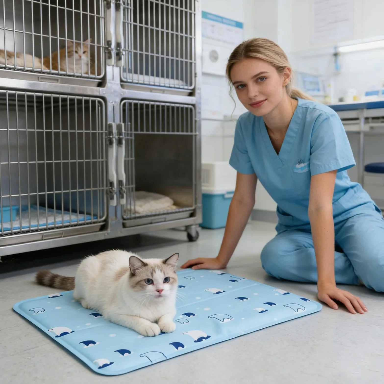 Tappetino rinfrescante in gel per animali domestici, tappetino antiscivolo per cani, per animali da interno, coperta rinfrescante traspirante con copertura impermeabile, per rilassarsi durante