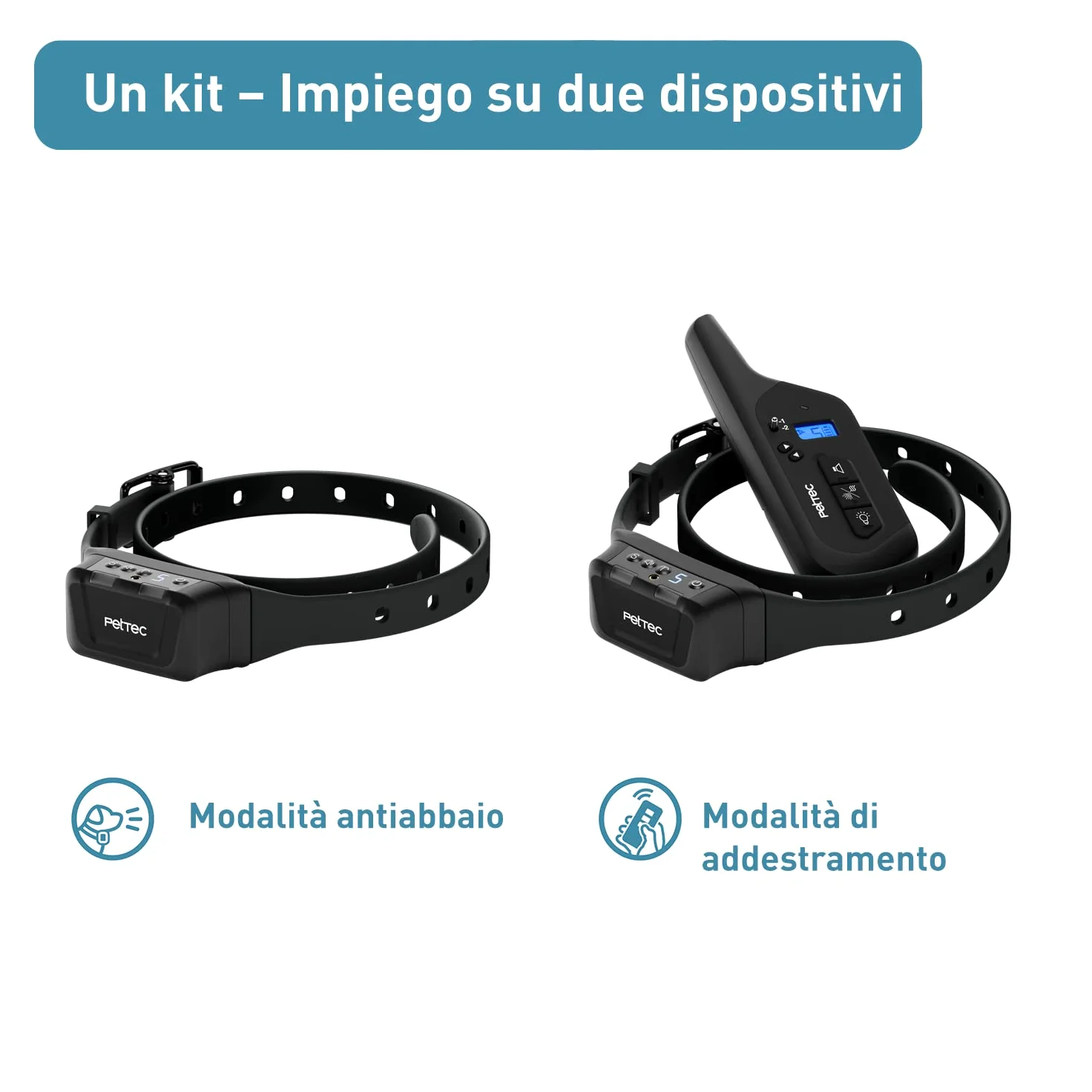 PetTec Collare da Addestramento per Cani con Spray, Portata fino a 600m - Collare a Spray con Telecomando - Impermeabile, Spray Innocuo, Intensità Regolabile - Dispositivo Sicuro per i Cani