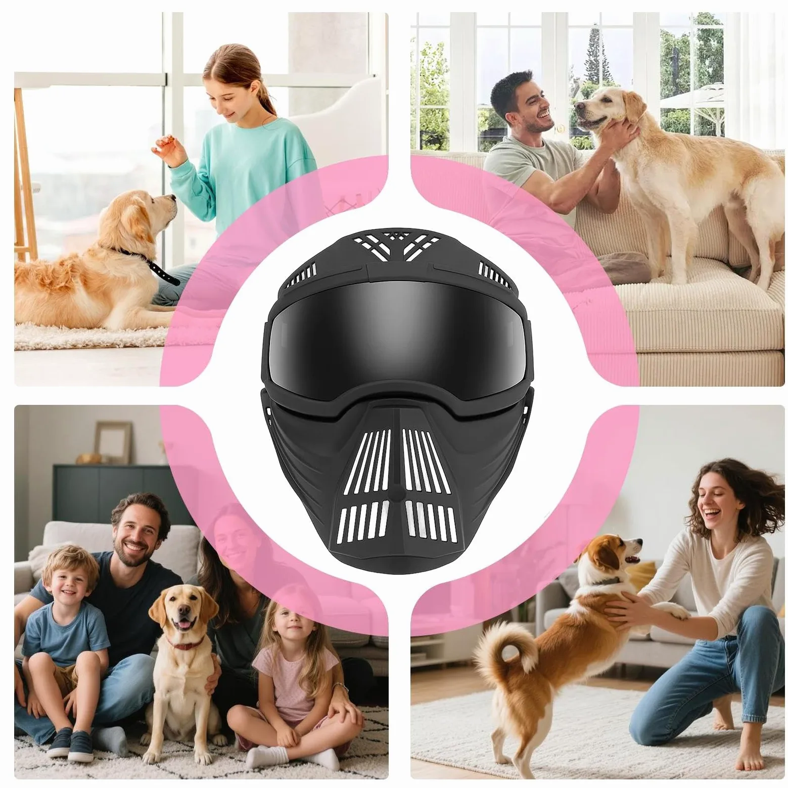 Occhiali da Sole per Cani Taglia Grande Antiappannamento con Copribocca | Occhiali Anti-UV Regolabili E Antivento Per Taglia Media E Grande Con Copertura Completa Del Viso Per Escursionismo E Adde