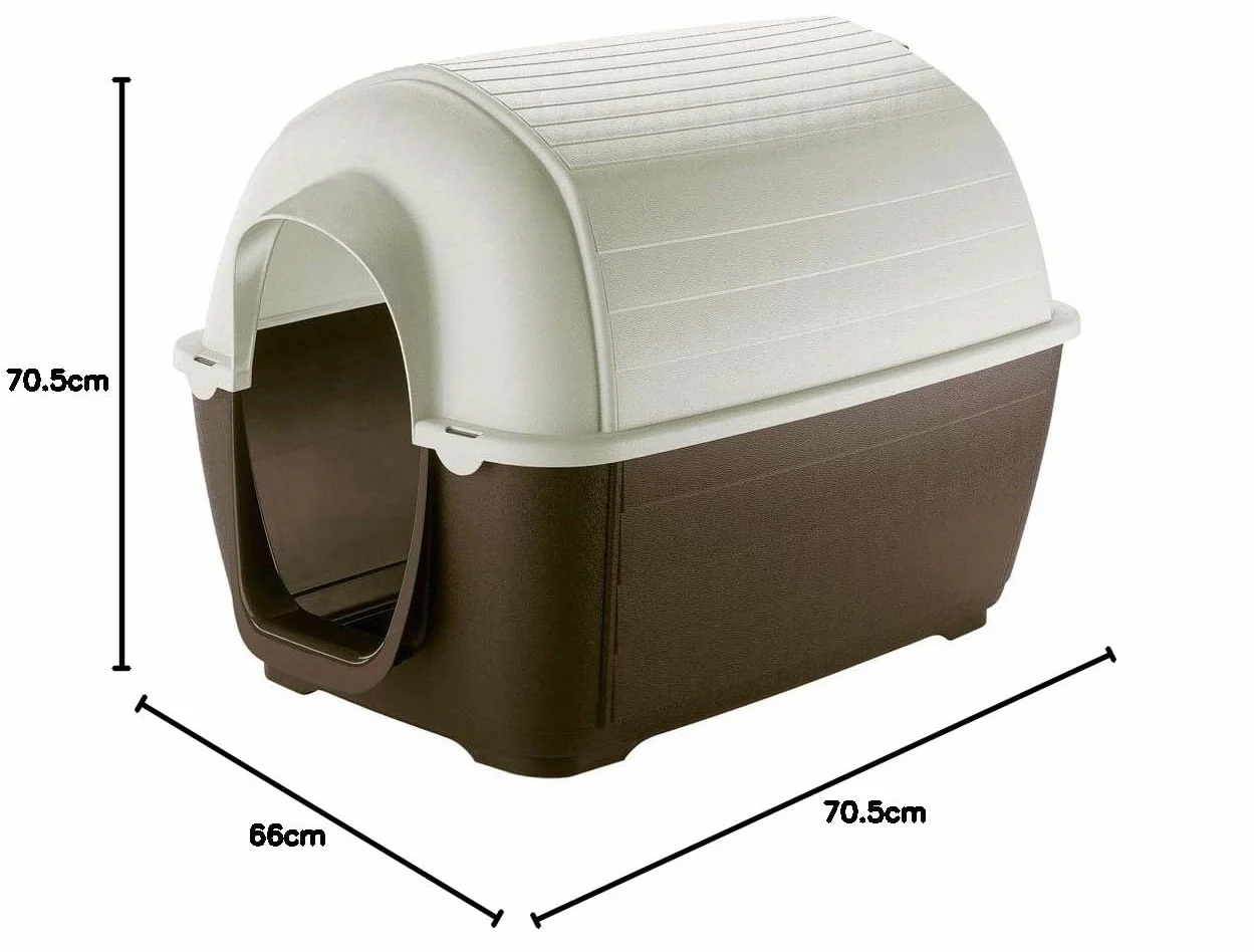 Ferplast Cuccia da Esterno per Cani Kenny 05 Casetta per Cani in Resina Termoplastica Resistente Urti e Raggi UV, Sistema di Drenaggio, Griglia per L'Aerazione, Smontabile, 70 X 100,6 X 70,5 cm