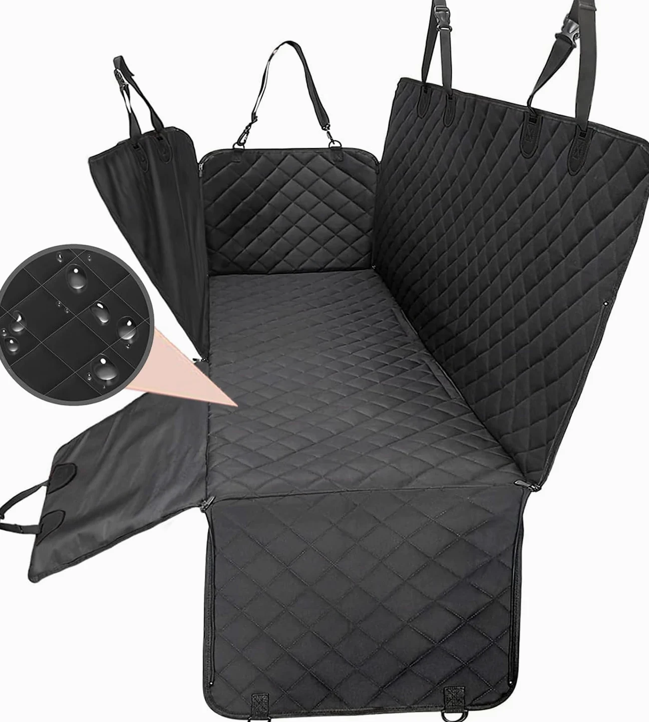 BingoPaw Coprisedili per auto per cani, protezione sedile auto per cane, protezione sedile posteriore, auto, tansport cane, impermeabile, misura universale (124 x 138 cm)