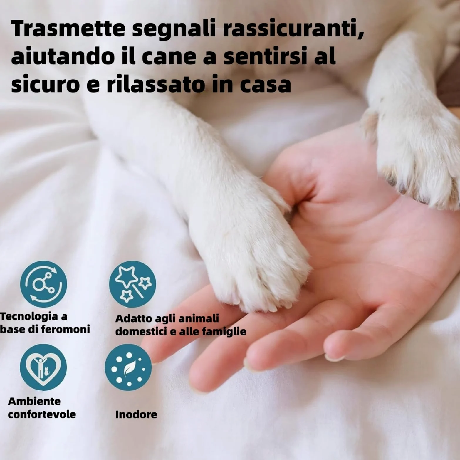 MEIION Ormeo Pet Diffusore,Diffusore Calmante per Cani,Feromoni Antistress,Aiuta i Cani Ansiosi a Rilassarsi,Facile da Usare,Adatto per Situazioni di Stress