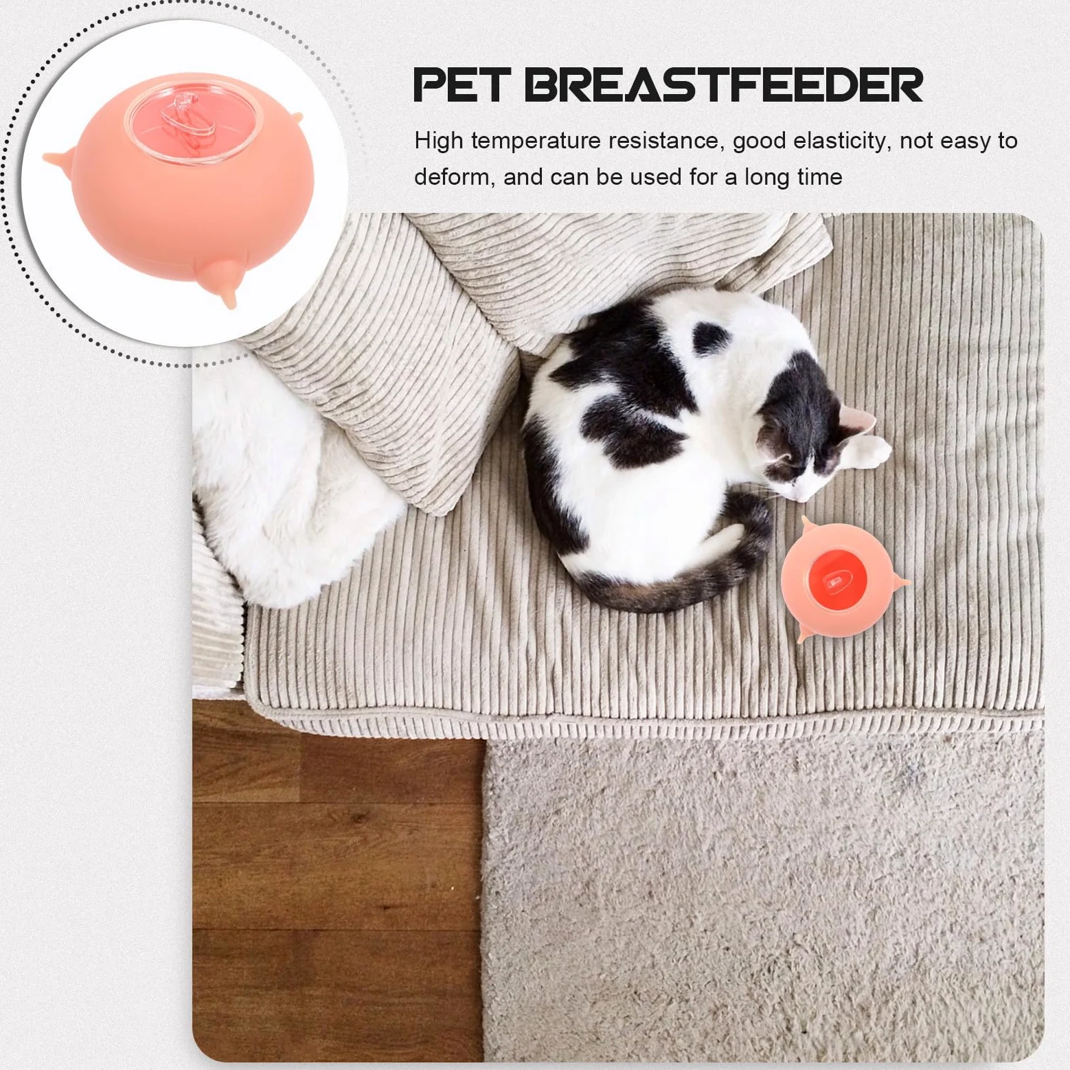 Biberon per Cuccioli in Silicone Rosa, Multi-tettarelle | Piccoli Animali, Uso Addestramento, Resistente al Calore, Non Si Deforma