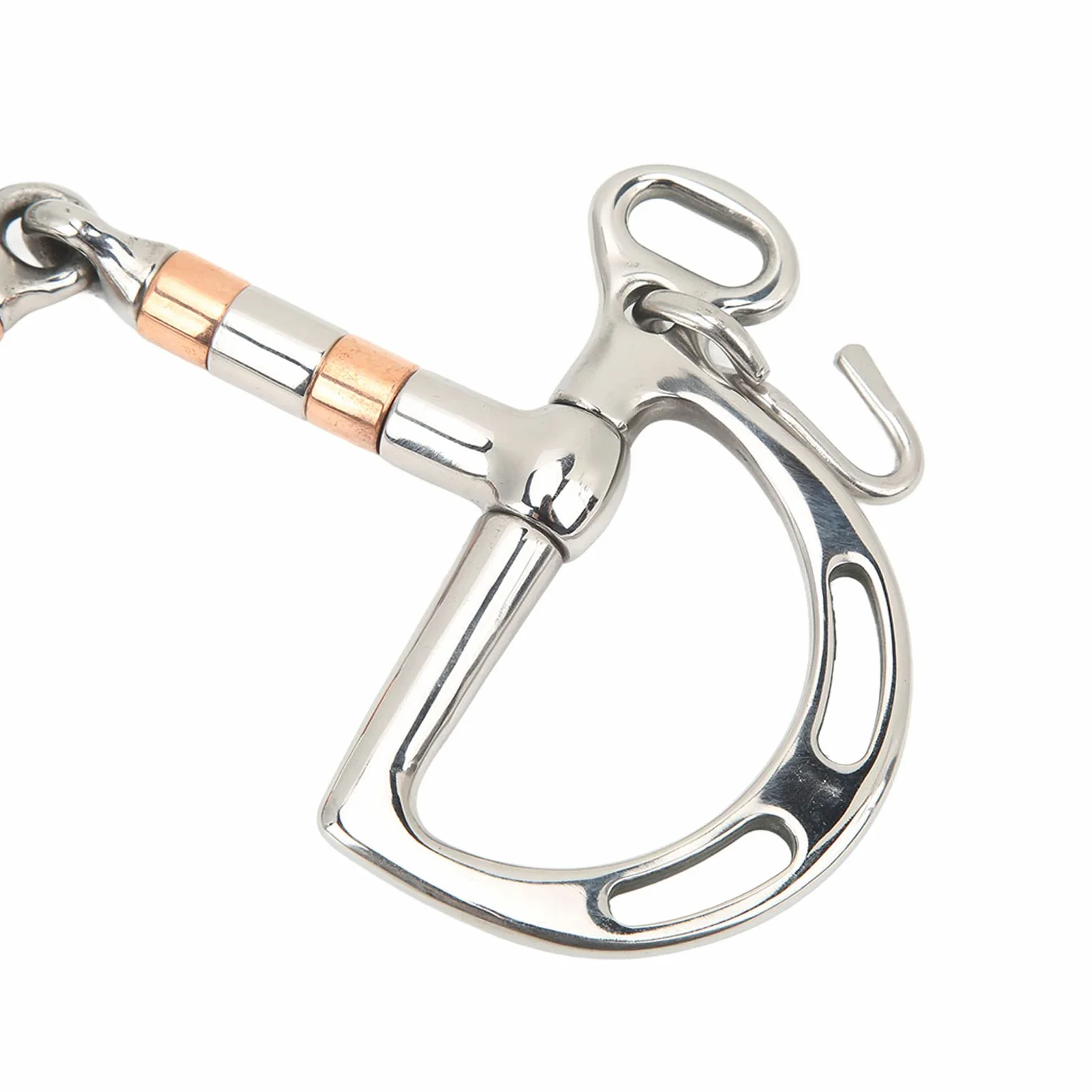 Filetto ad Anello a D per Cavallo, Morso per Cavallo in Acciaio Inossidabile con Catena in Rame, Filetto a Bocca di Cavallo da 125 mm, Design Resistente e Confortevole per Un