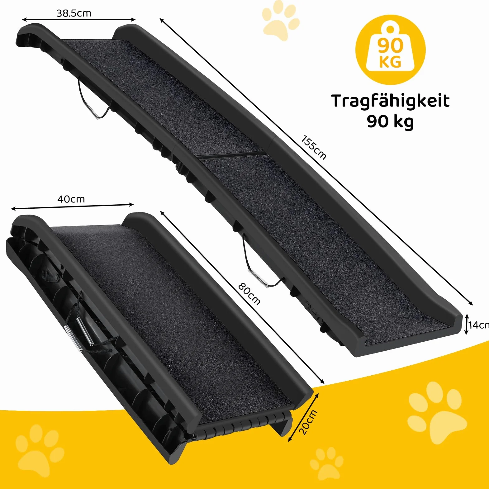 MAMIZO Rampa per Cani, Rampa Pieghevole per Cani, Rampa per Bagagliaio per Animali Domestici