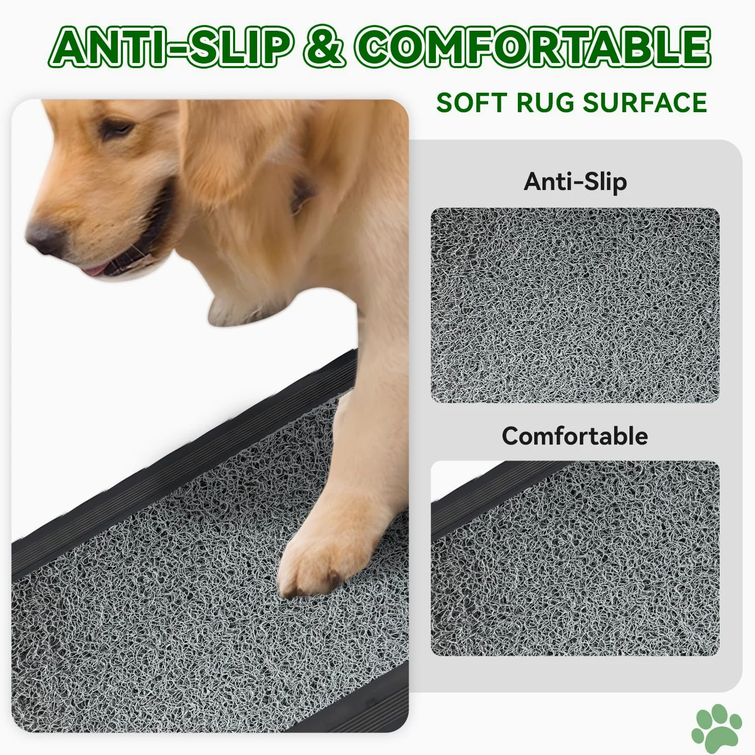 Rampa per Cani Auto Pieghevole 170 x 50 cm Grigio, con Superficie in Moquette Antiscivolo, Fino a 70 kg, Leggera in Alluminio per Animali Domestici, per Auto, Camion, SUV e Scale Esterne