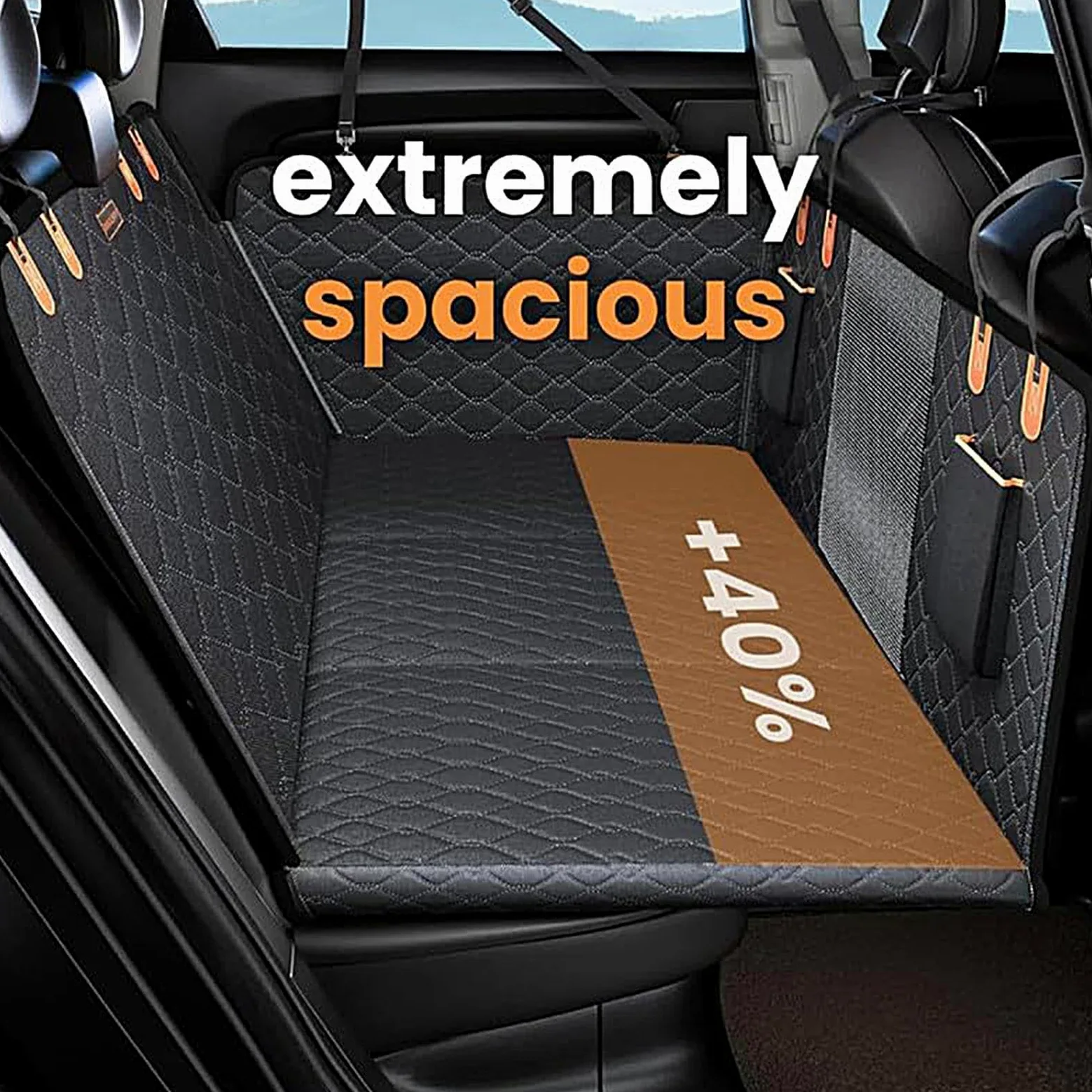 Coprisedile per cani per sedile posteriore, impermeabile, con fondo rigido, antigraffio, antiscivolo, amaca da viaggio per camion, SUV, auto